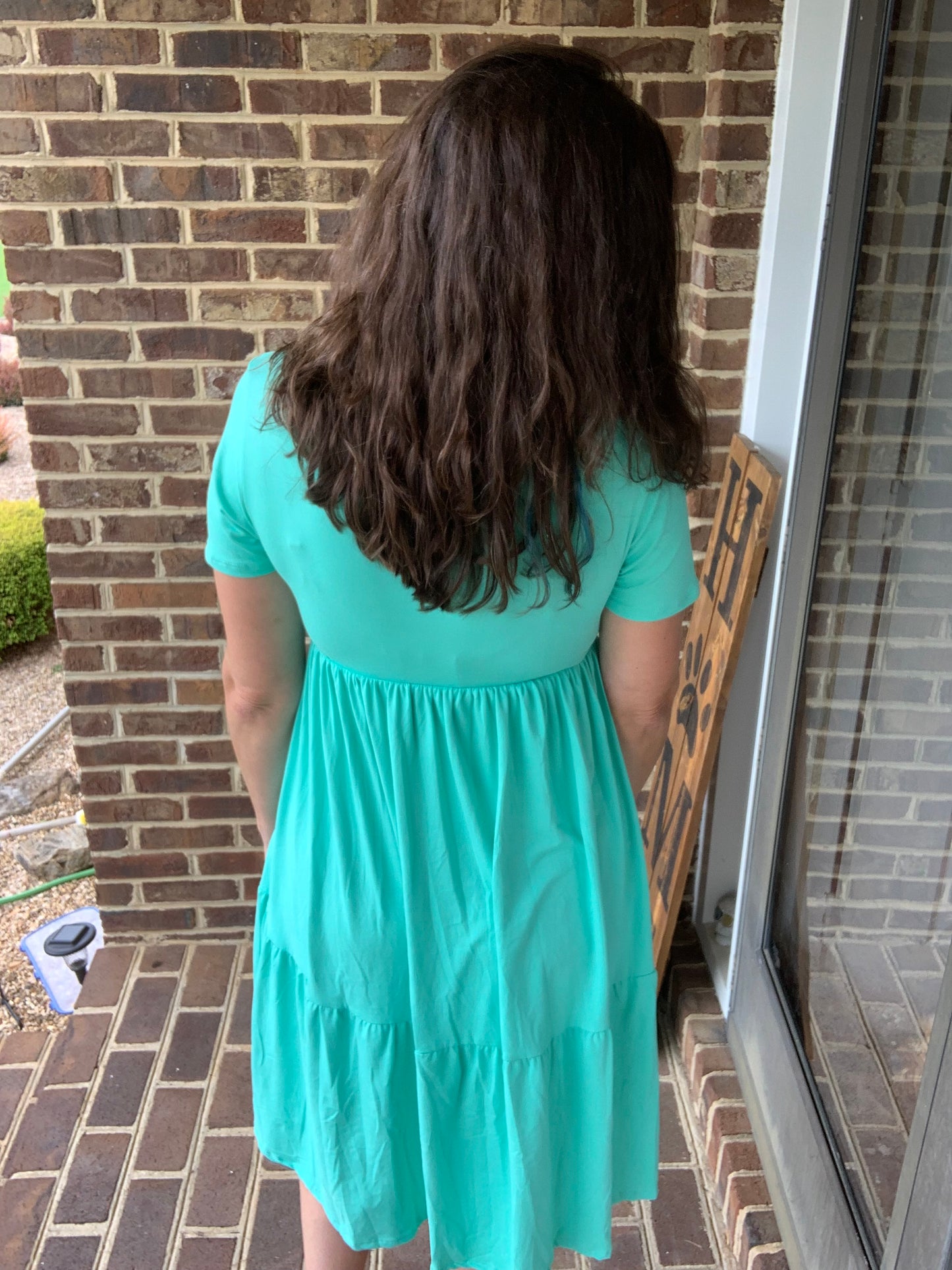 Mint Tiered Dress In Stock