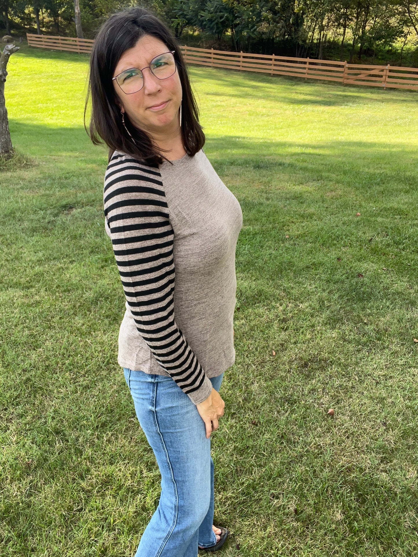 Striped Raglan Long Sleeve Shirt