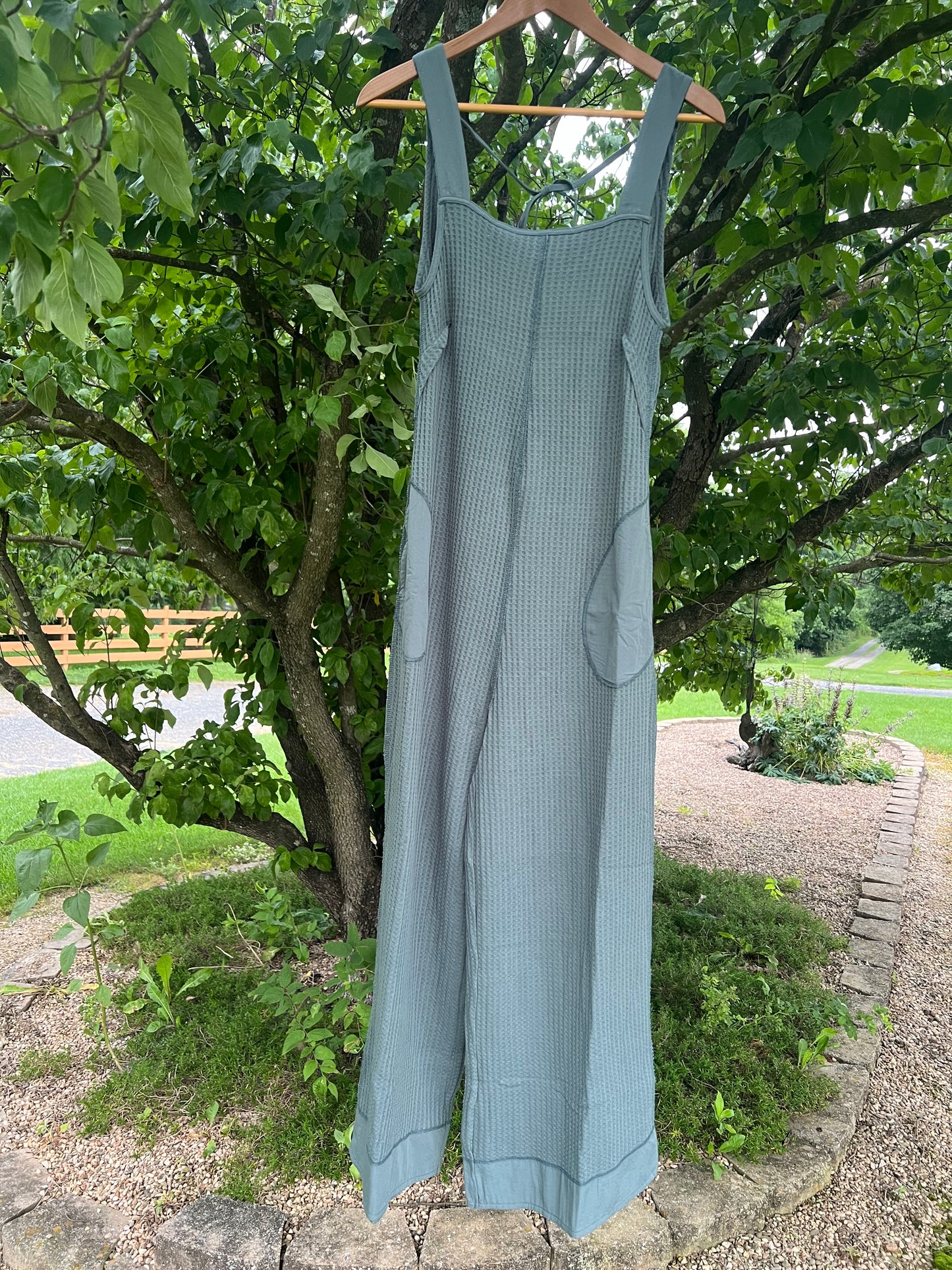 Zenana Ribbed Tie Back Overalls