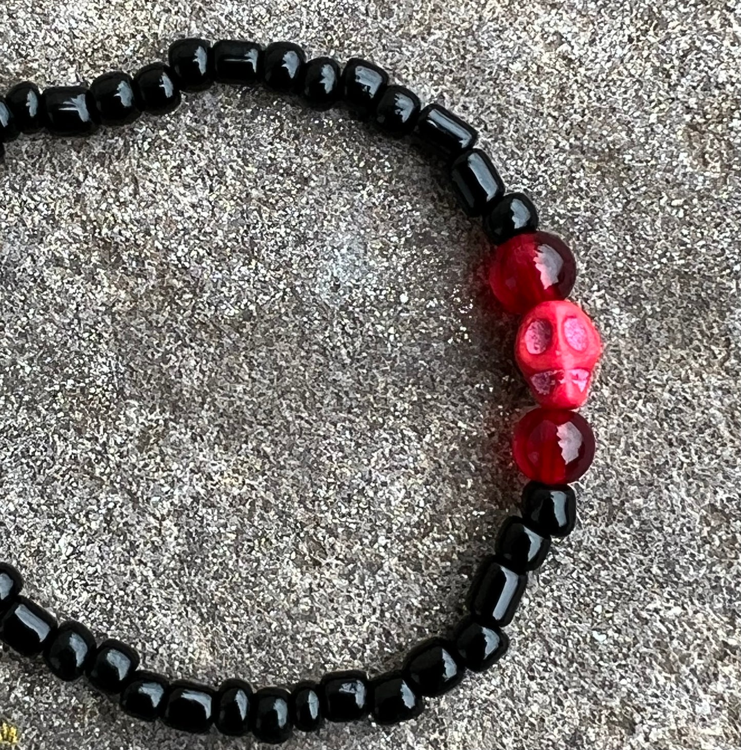 Handmade Red Halloween Skull Anklet/Bracelet