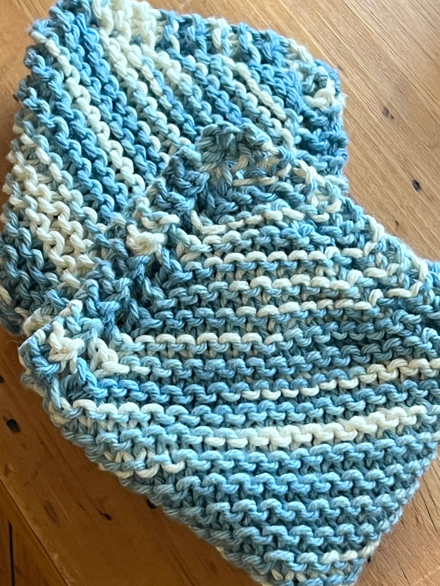 Blueberries & Cream 100% Cotton Hand Knit Dish Cloth