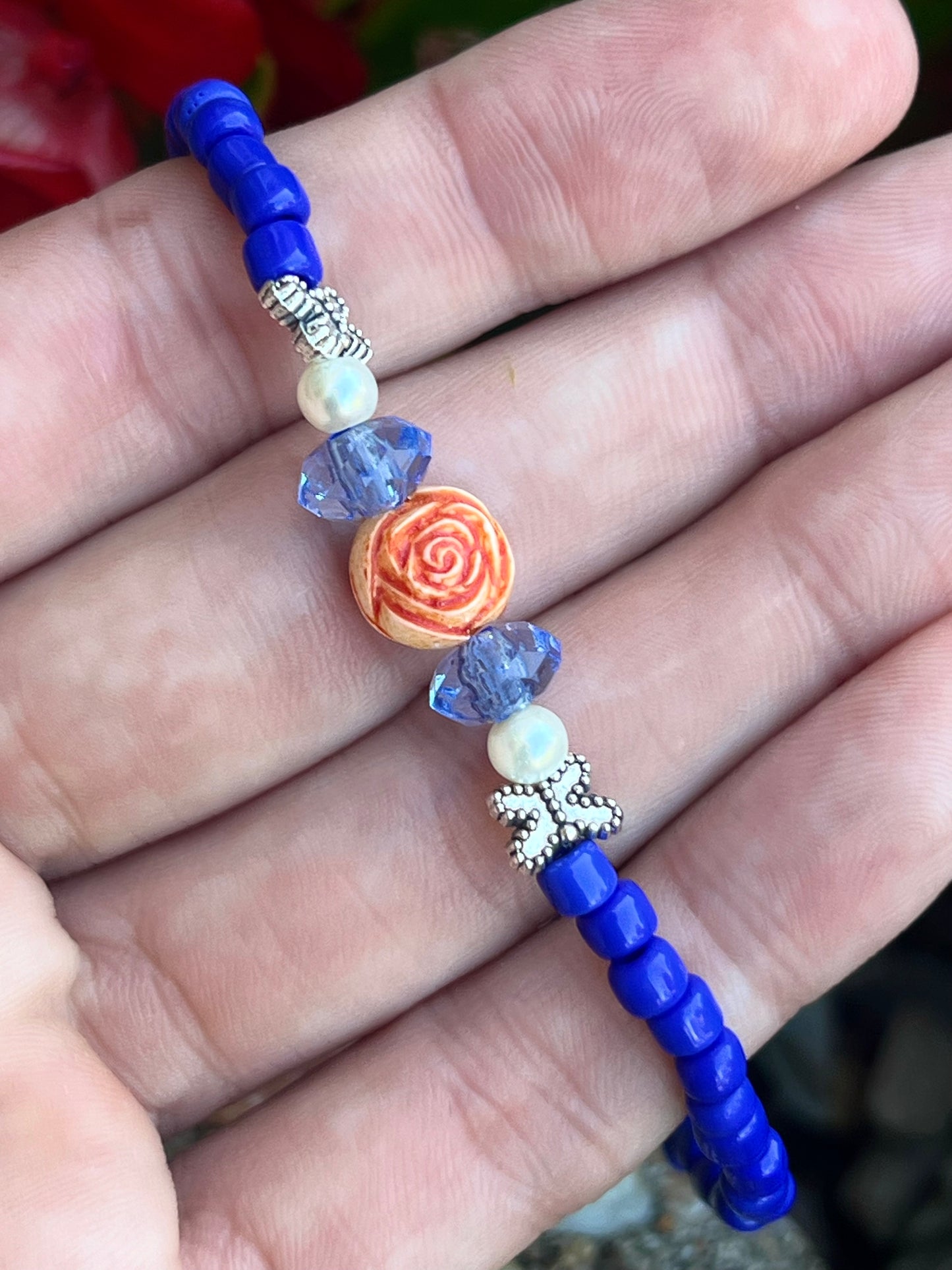 Handmade Rose & Butterfly Anklet/Bracelet