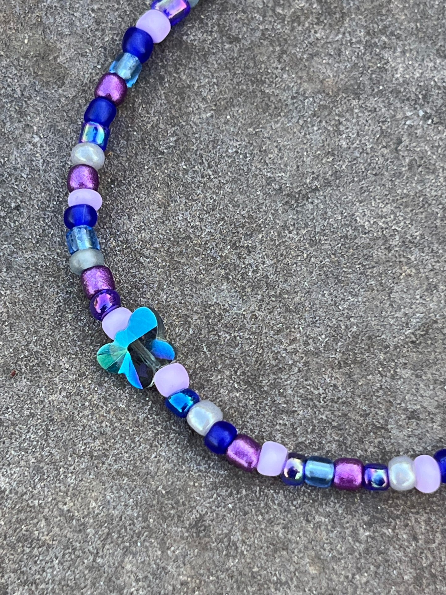 Handmade Faceted Butterfly Anklet - Large