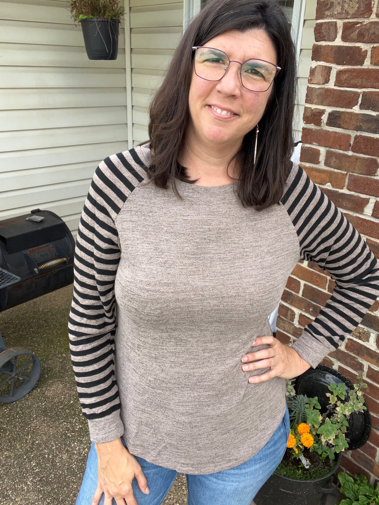 Striped Raglan Long Sleeve Shirt