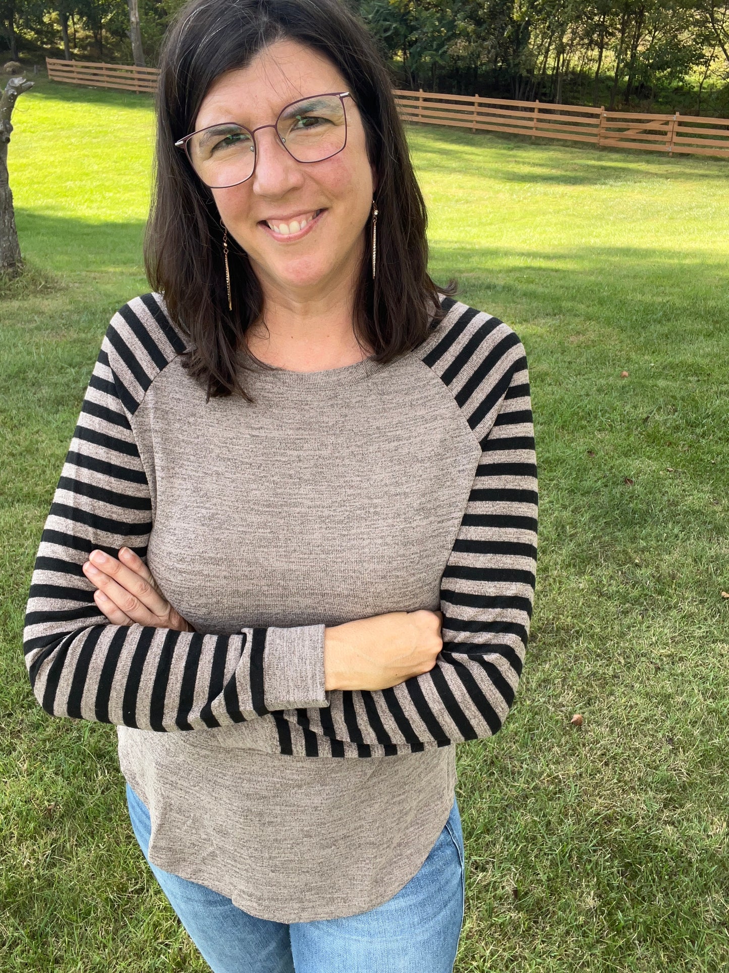 Striped Raglan Long Sleeve Shirt