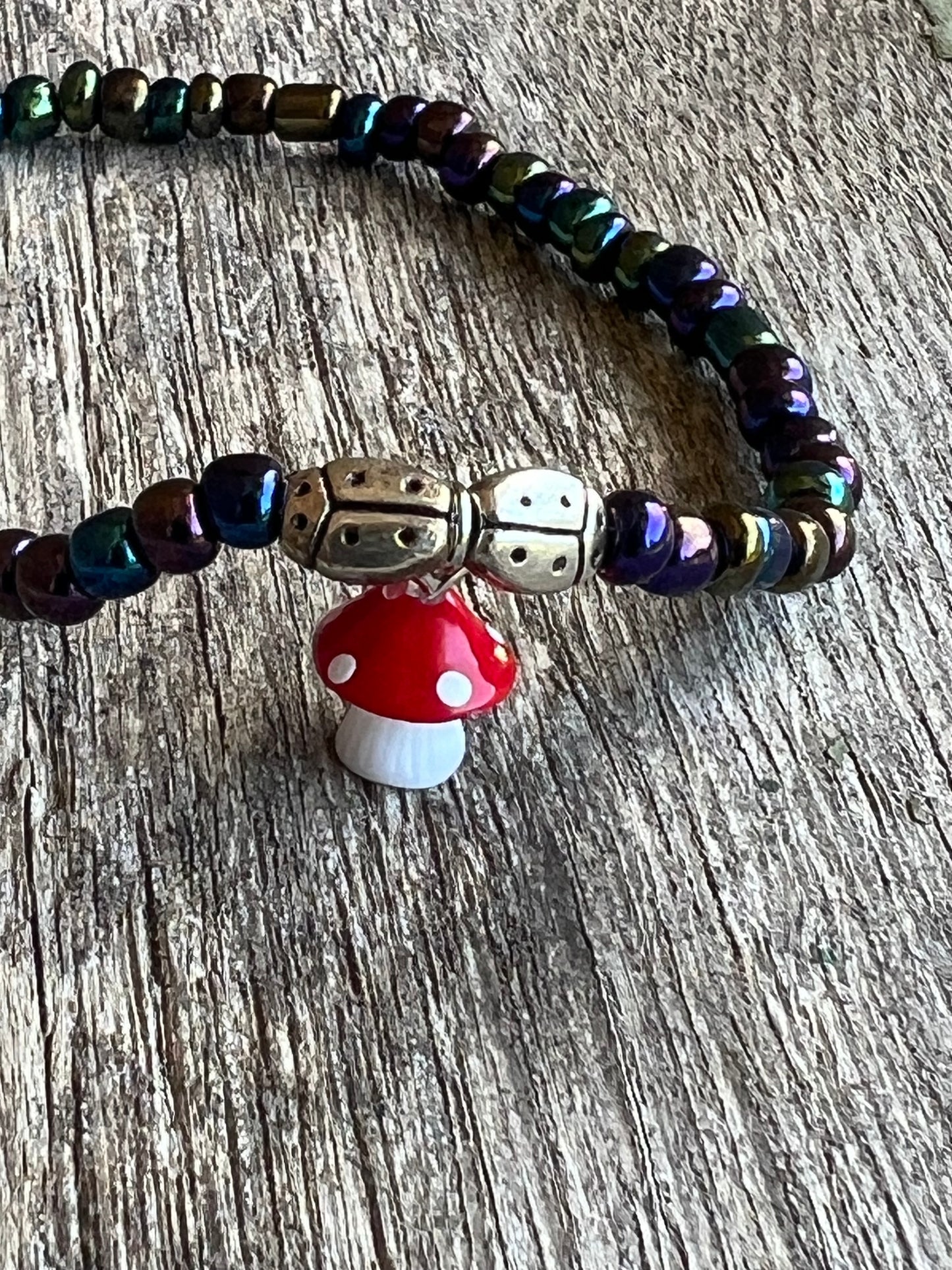 Handmade Mushroom & Lady Bug Anklet/Bracelet