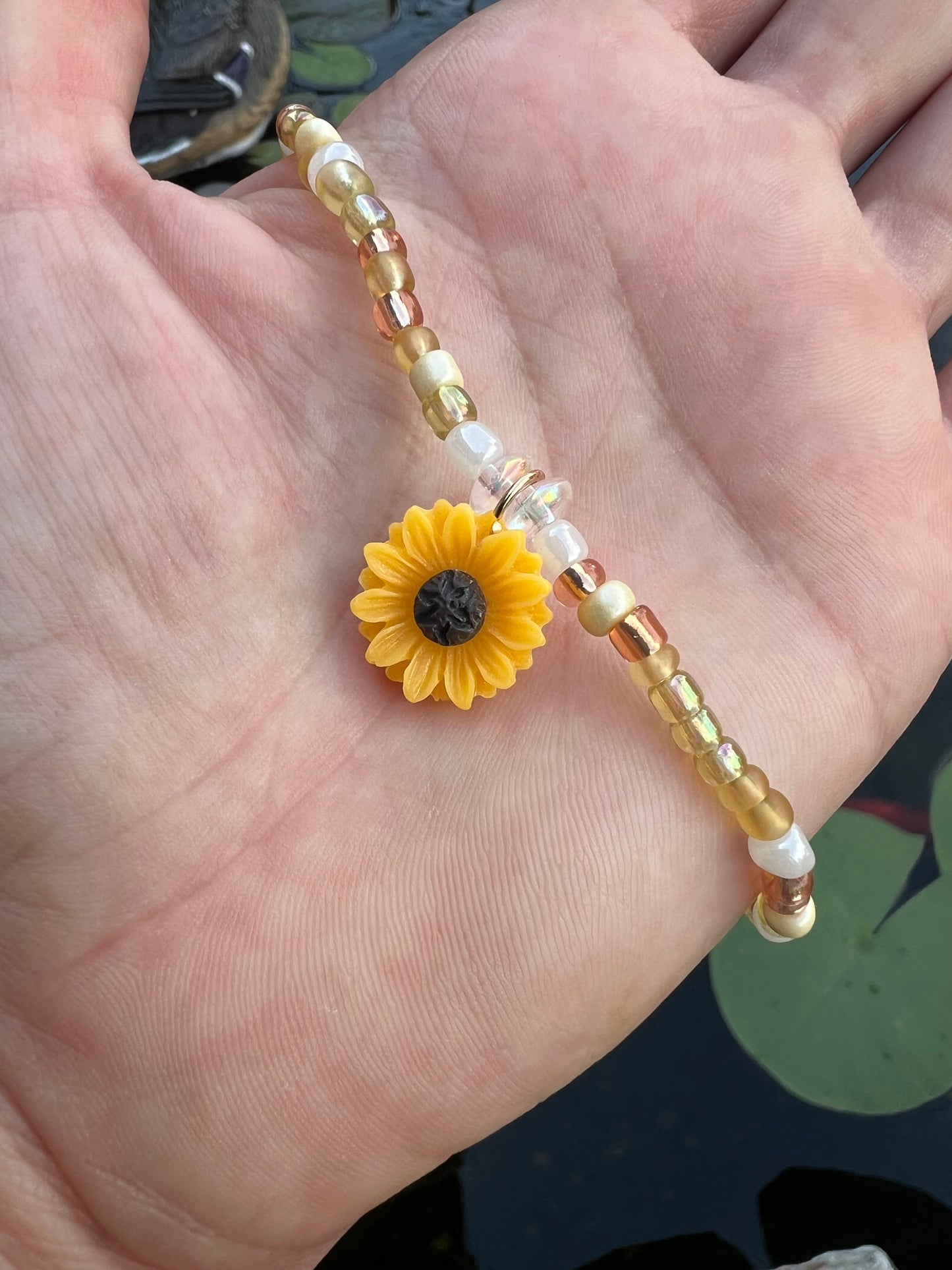 Handmade Sunflower Anklet/Bracelet - Medium