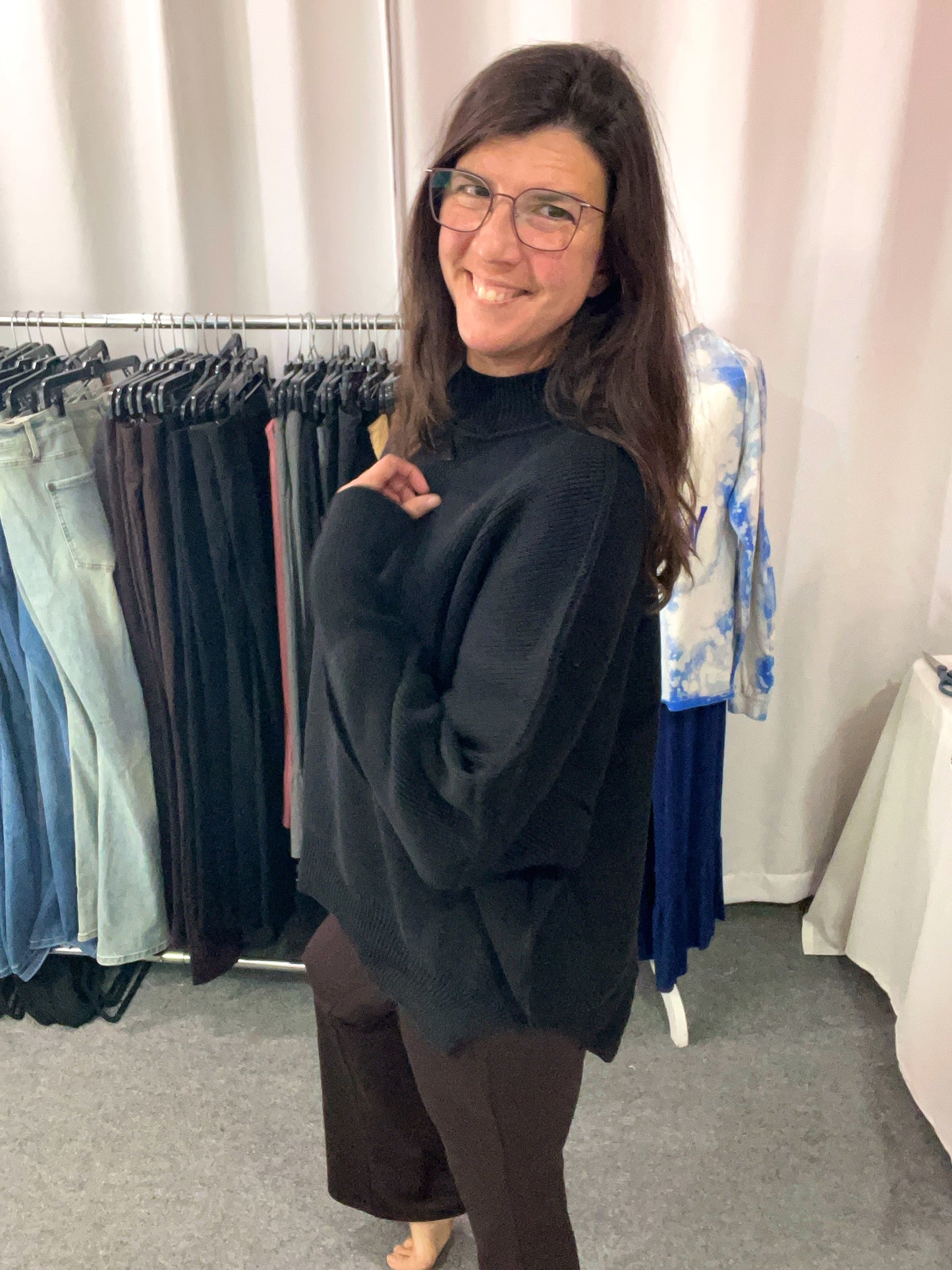 Zenana Oversize Black Sweater