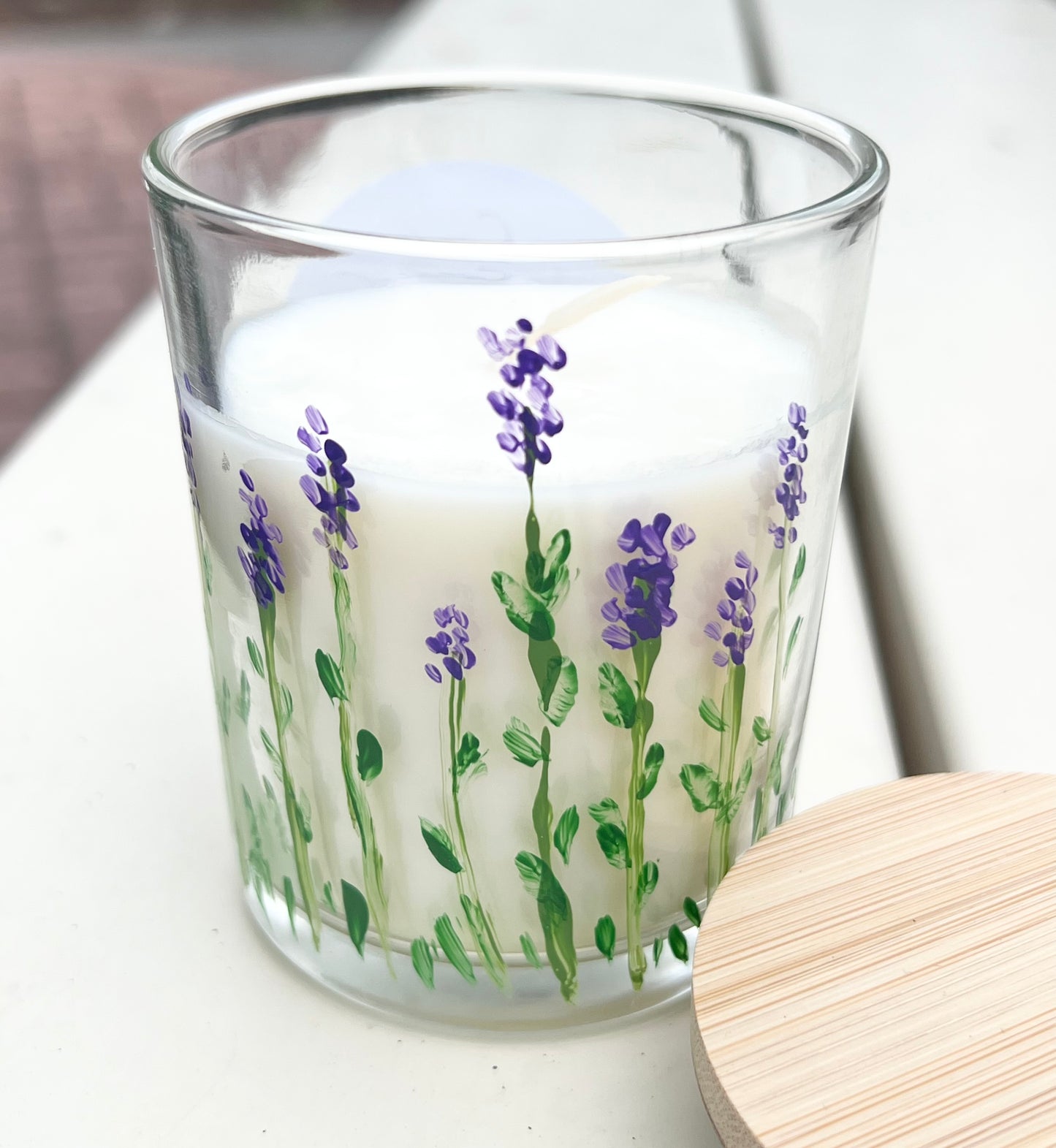 Lavender Hand Painted Soy Candle