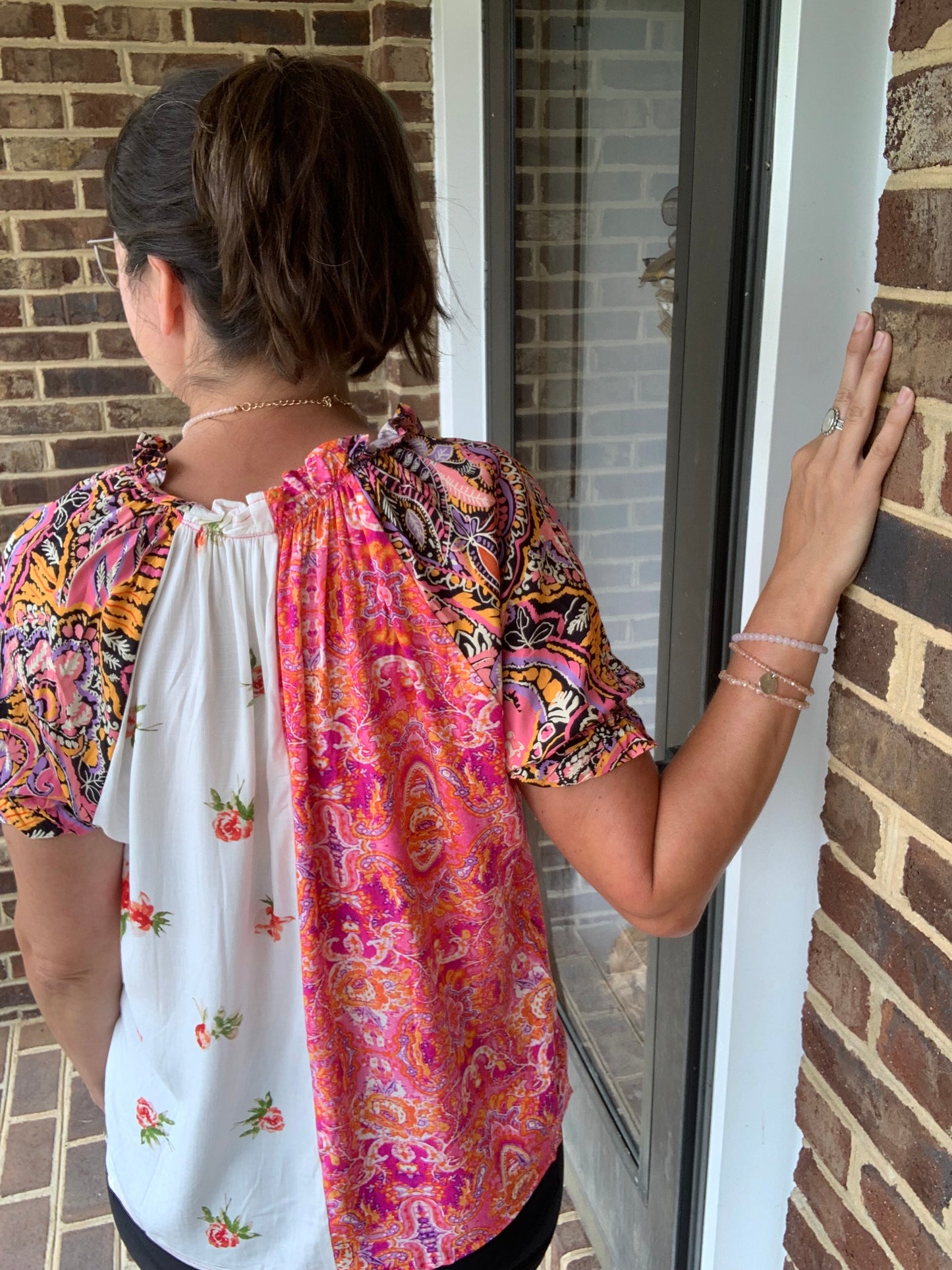 Boho Floral Patchwork Blouse