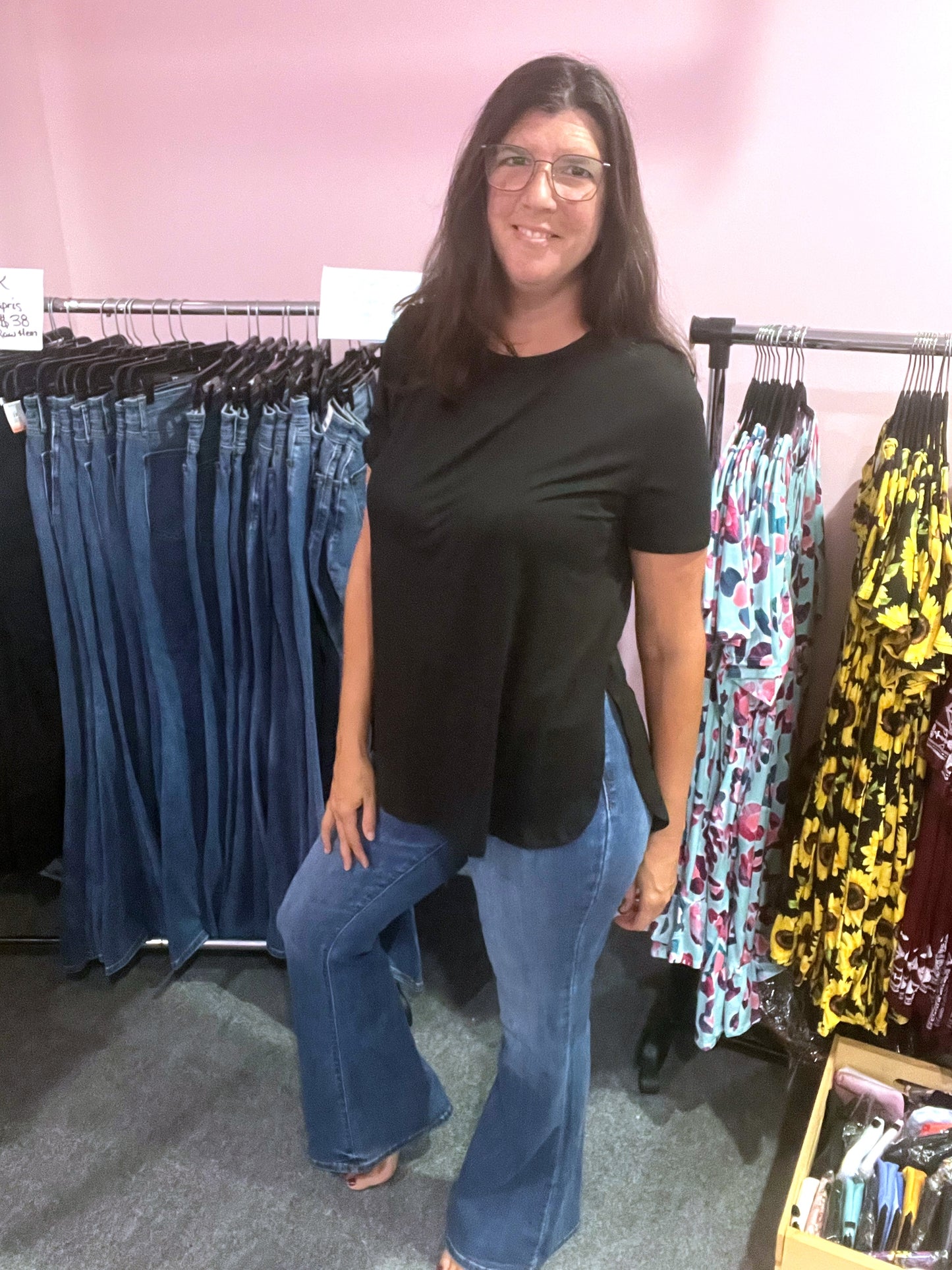 Solid Side Slit High Low Tunic