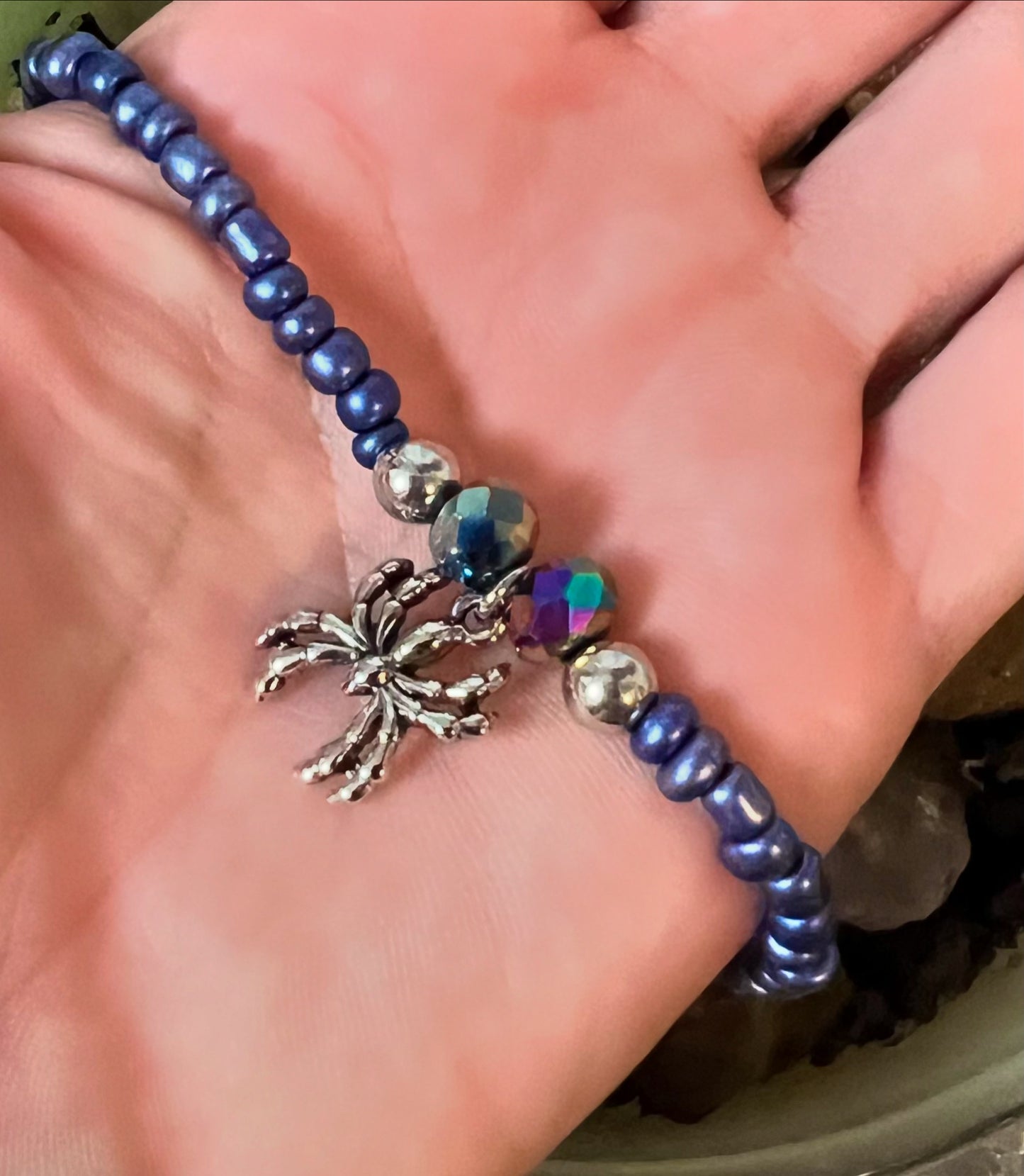Handmade Spider Anklet - Medium - Cute for Halloween