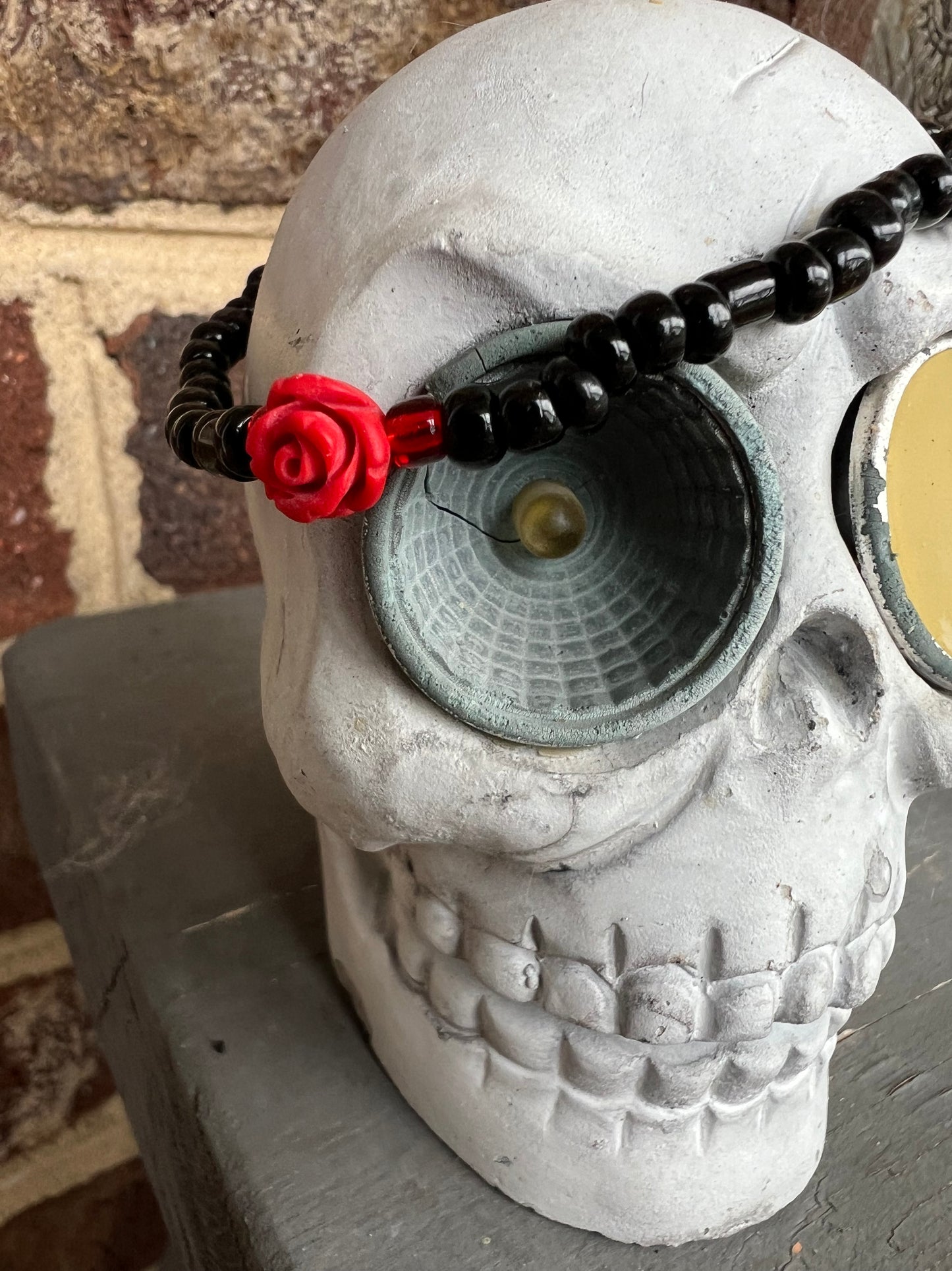 Handmade Red Rose Black Anklet/Bracelet