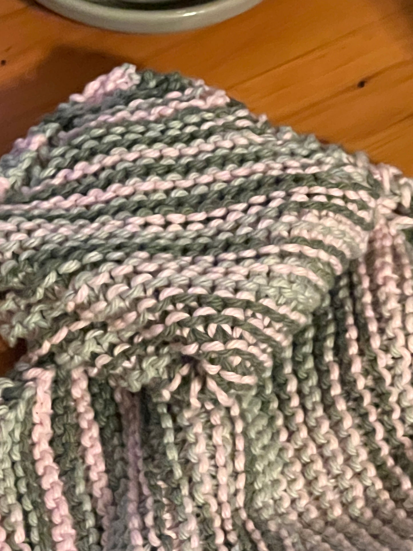 Pink Camo 100% Cotton Hand Knit Dish Cloth