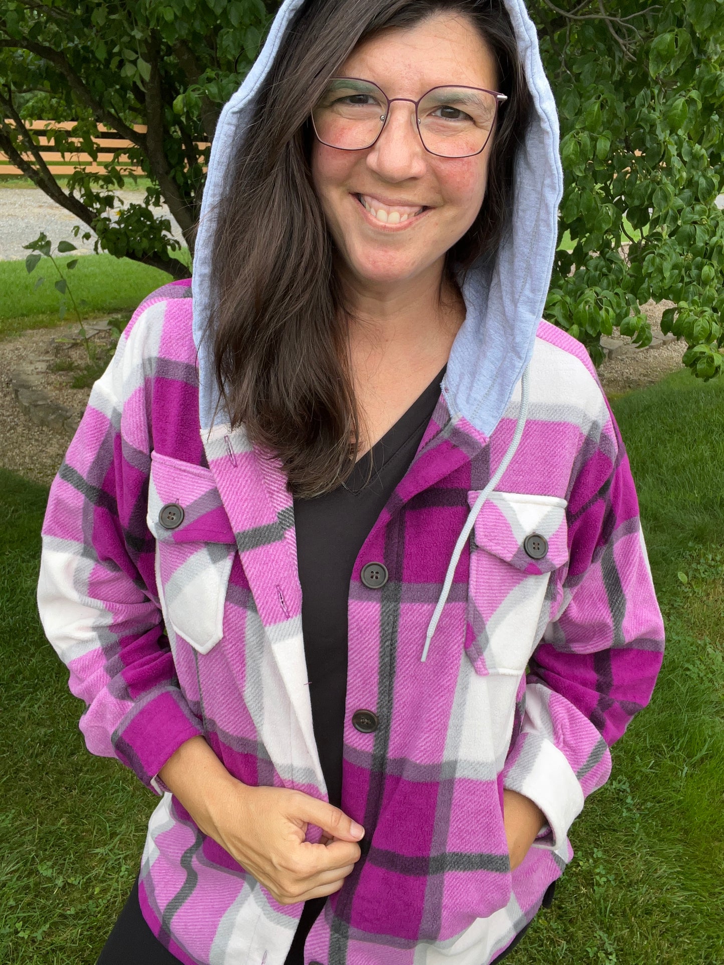 Zenana Orchid Plaid Shacket