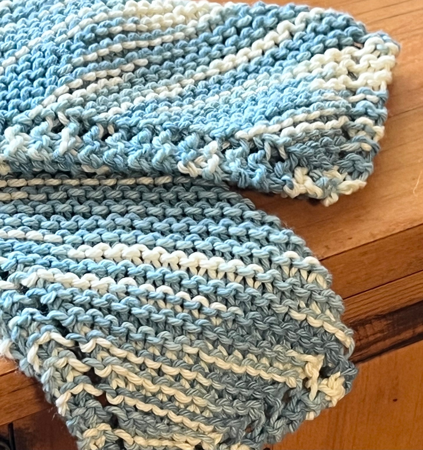 Blueberries & Cream 100% Cotton Hand Knit Dish Cloth