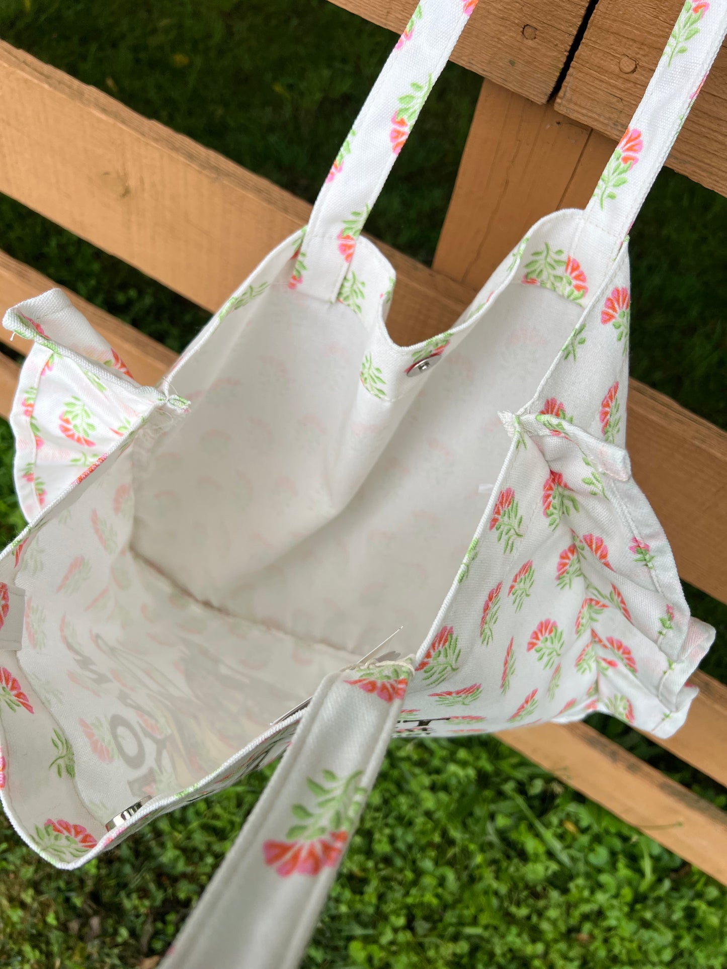 On my Way to Get my Shit Together Handmade Ruffle Trim Tote Bag