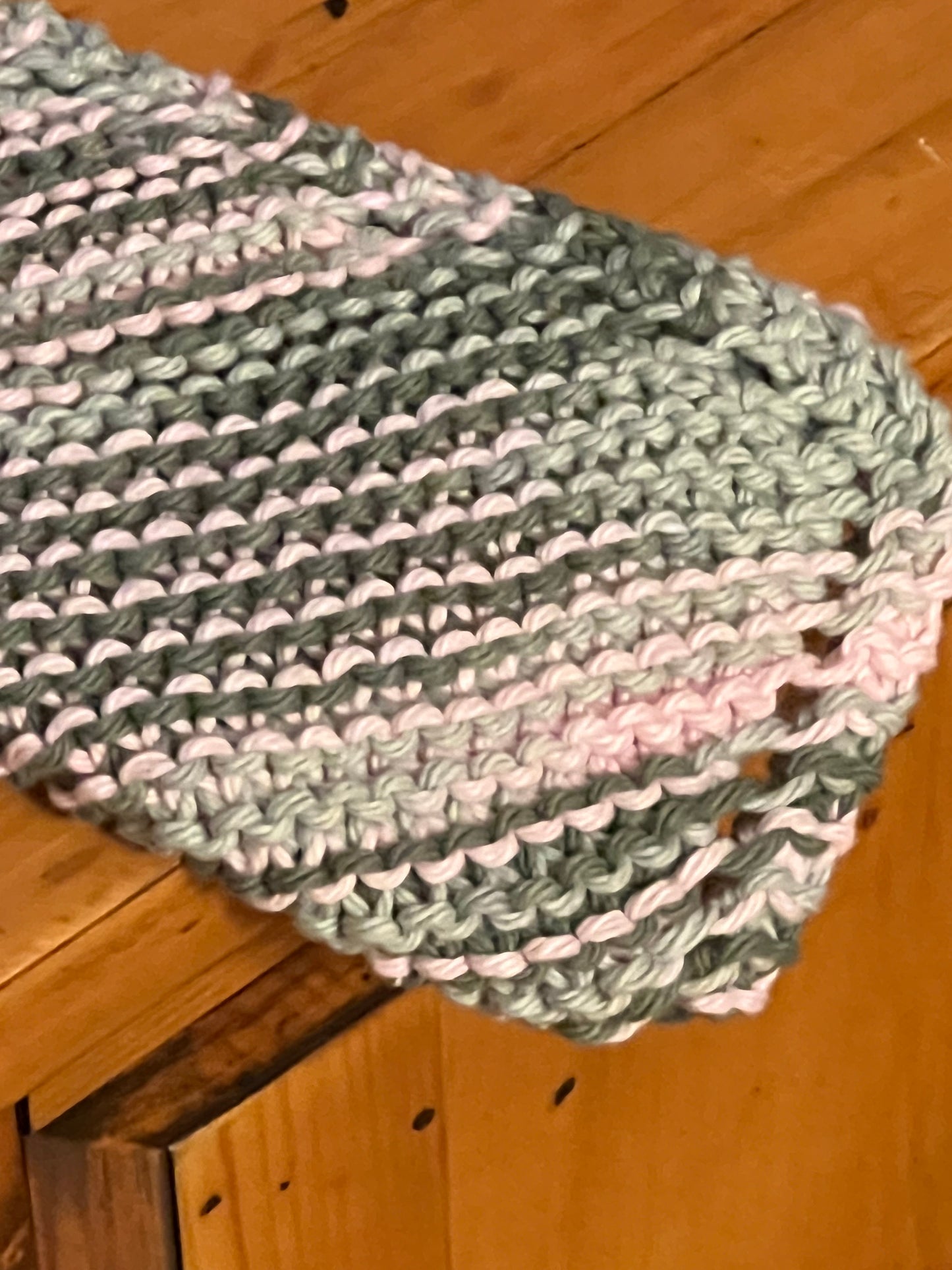 Pink Camo 100% Cotton Hand Knit Dish Cloth