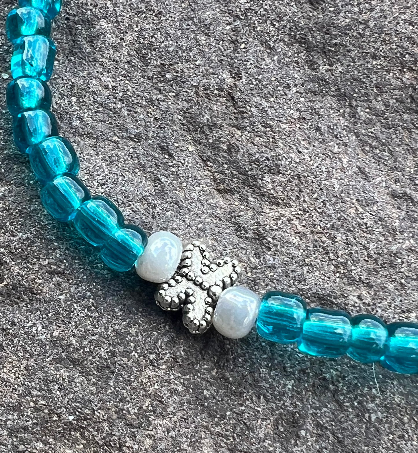 Handmade Teal Butterfly Anklet/Bracelet