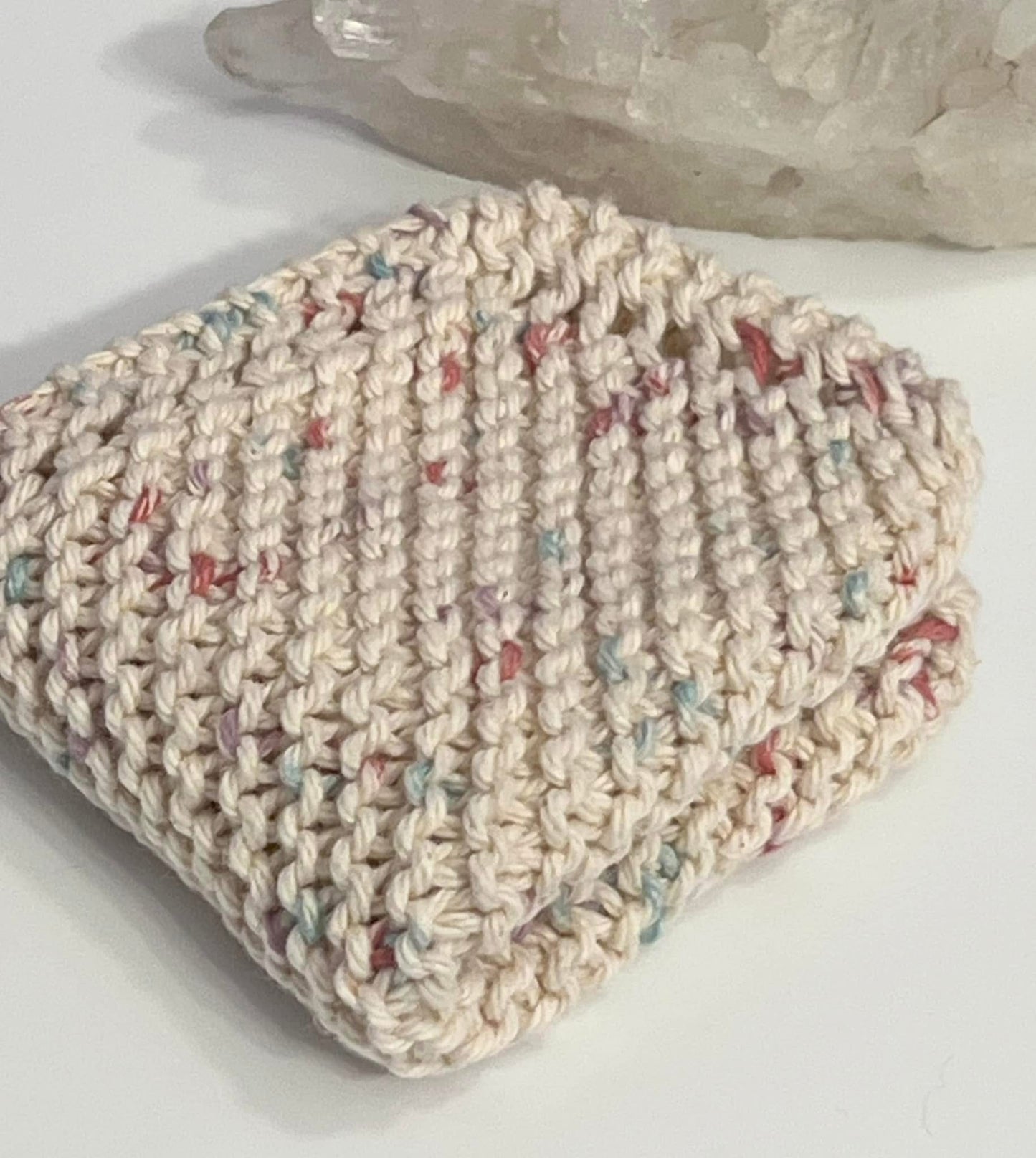 Speckled Beauty 100% Cotton Hand Knit Dish Cloth