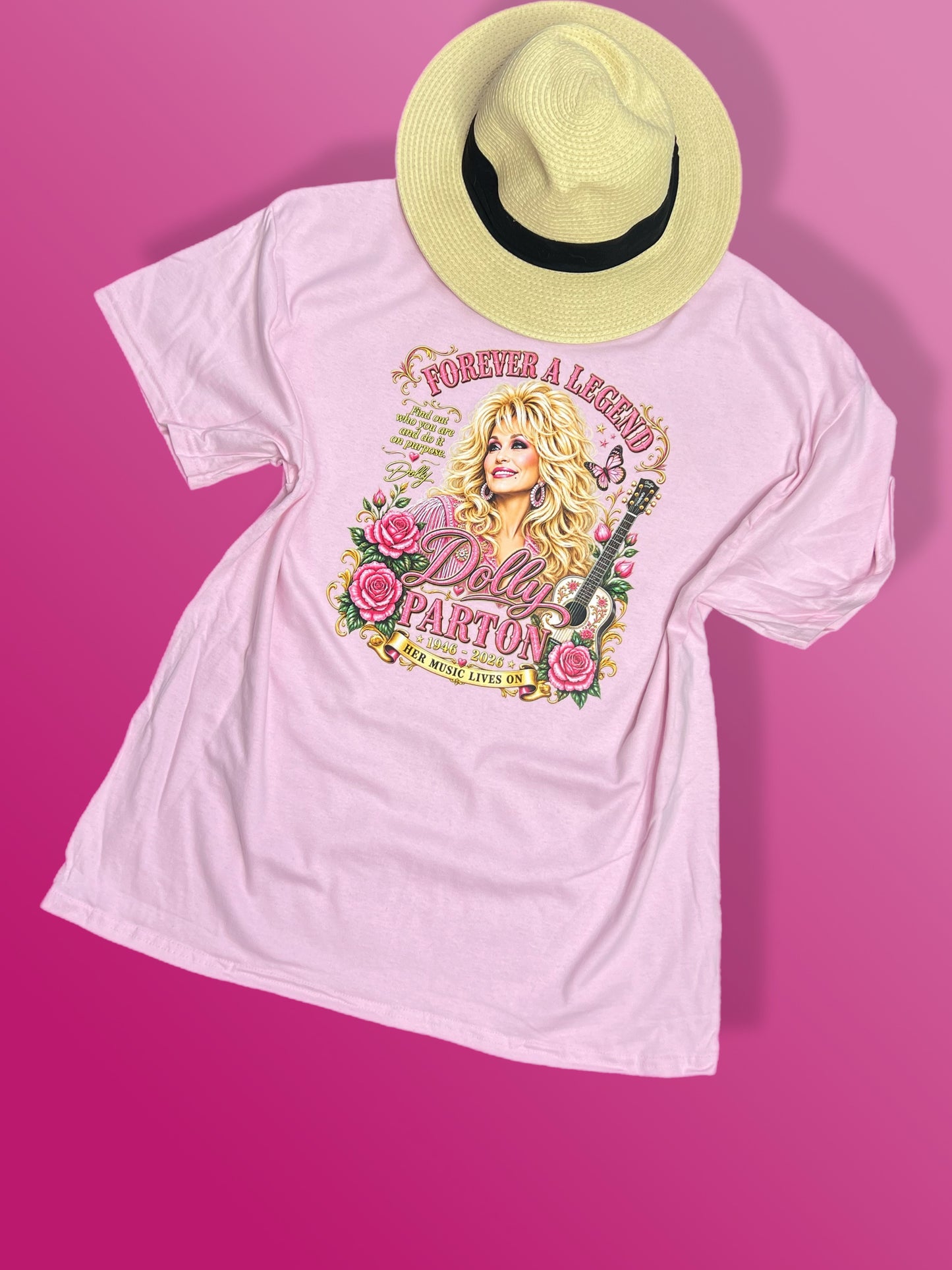 Forever a Legend - Handmade Dolly Parton T-Shirt - XL