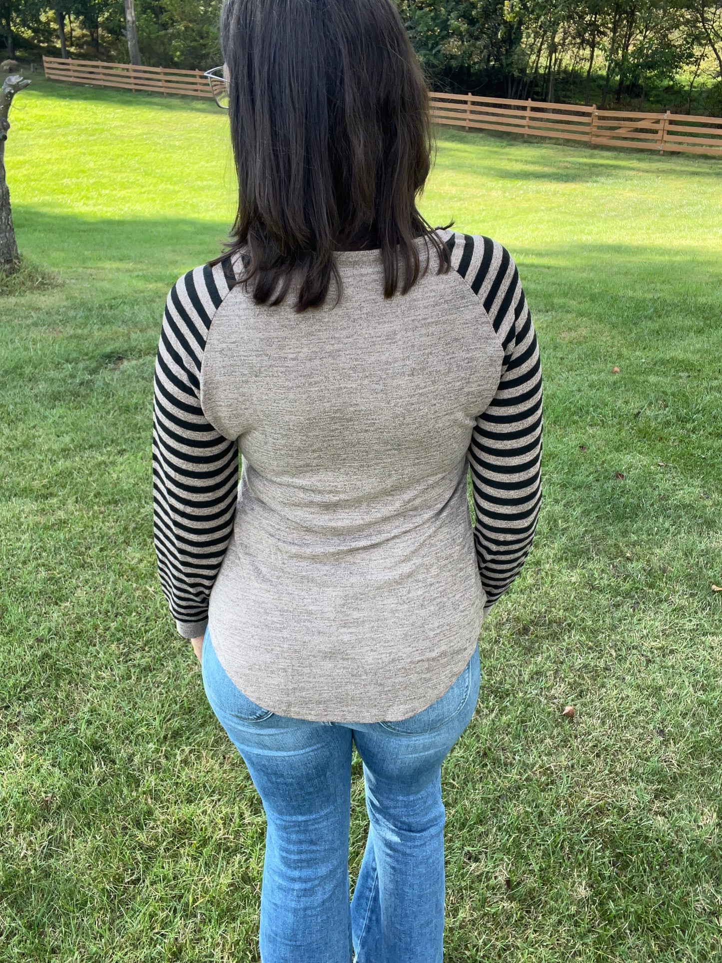 Striped Raglan Long Sleeve Shirt