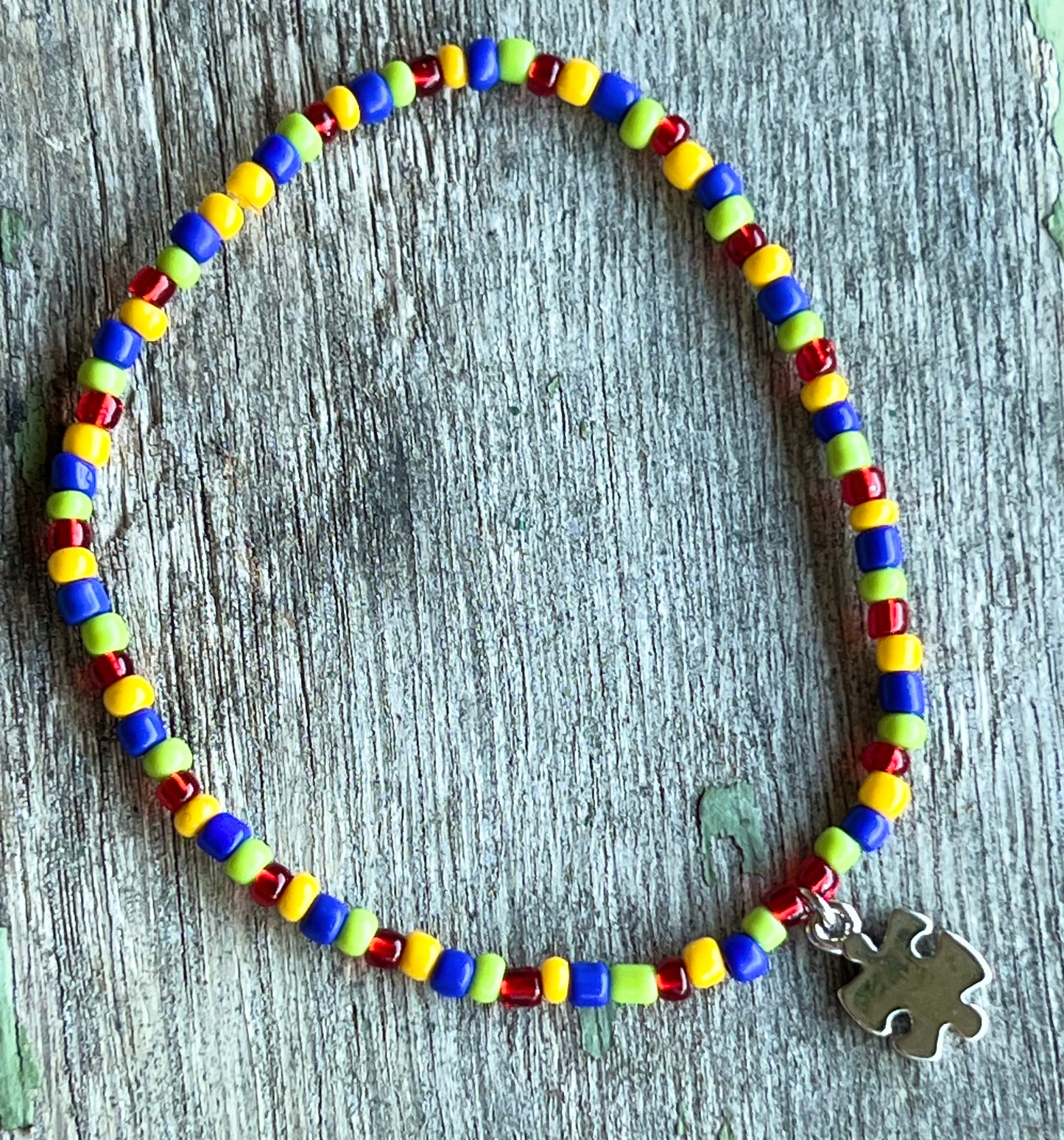 Handmade Autism Awareness Anklet - Large