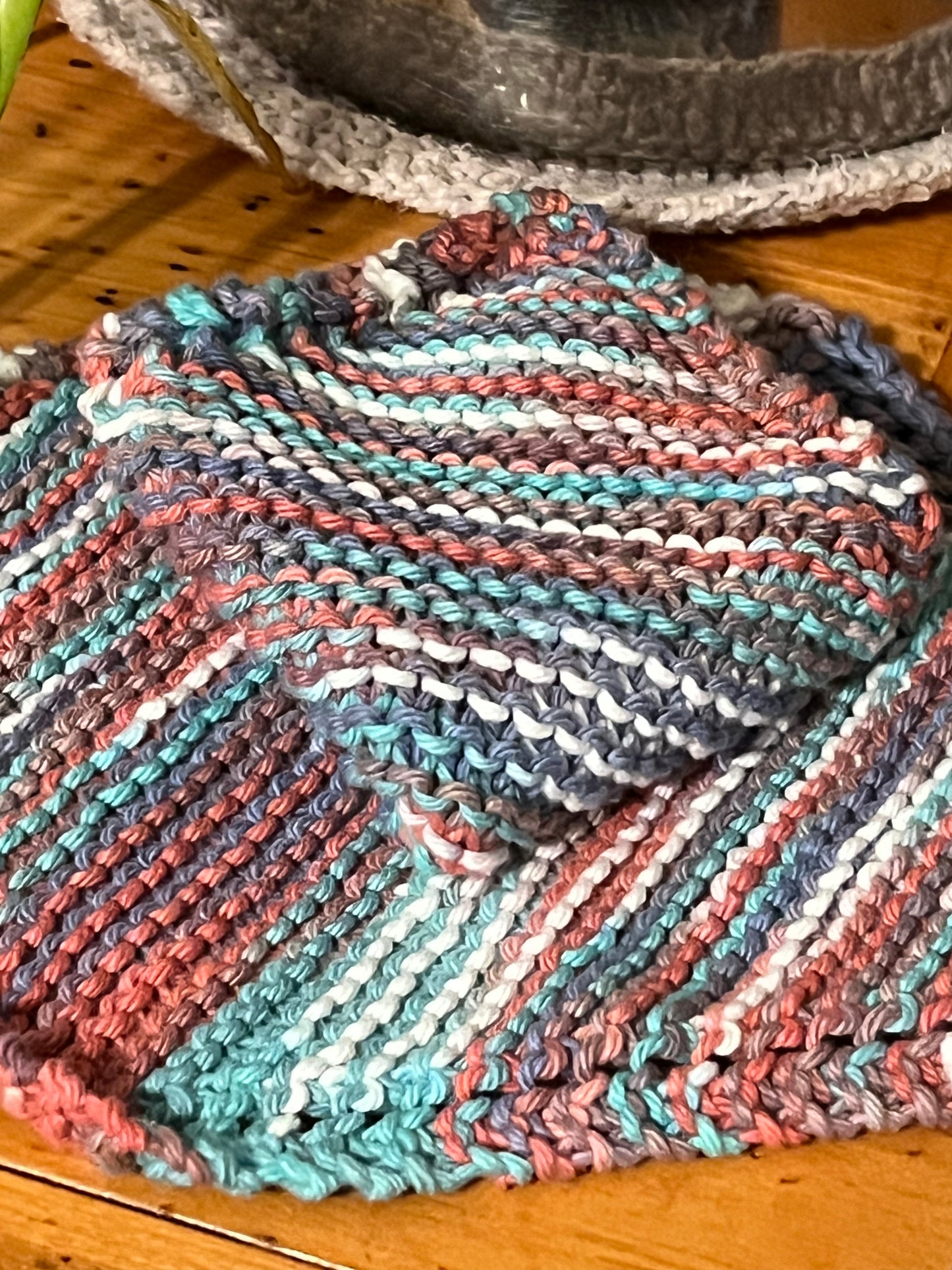 Southwest Gems 100% Cotton Hand Knit Dish Cloth Set of 2