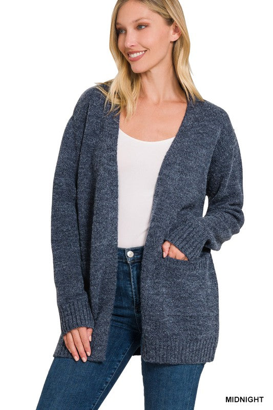 Zenana Midnight Blue Cozy Cardigan