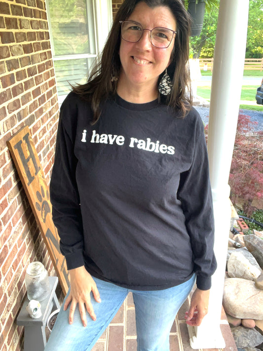 i have rabies t-shirt - black