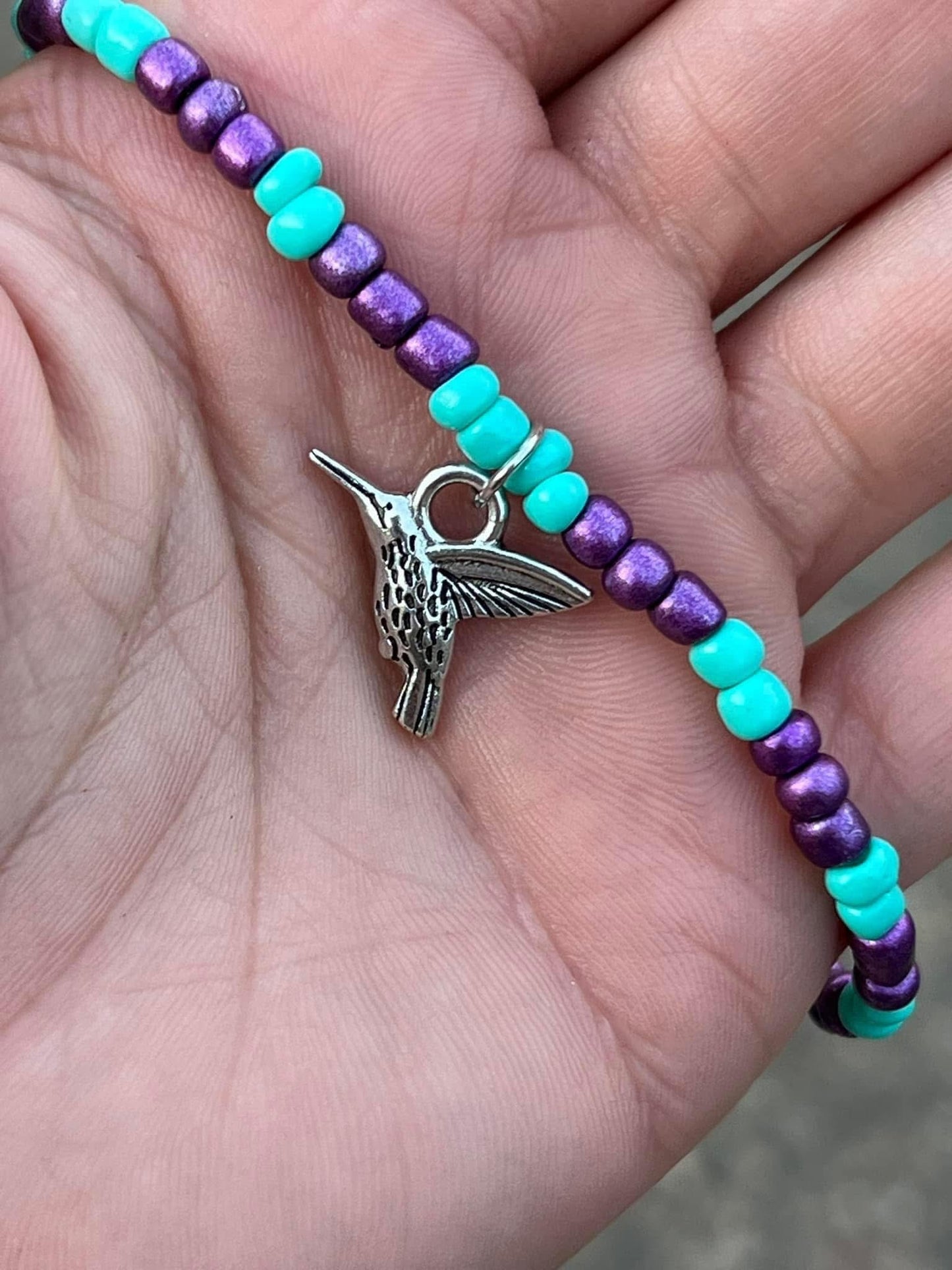 Handmade Hummingbird Anklet - Medium