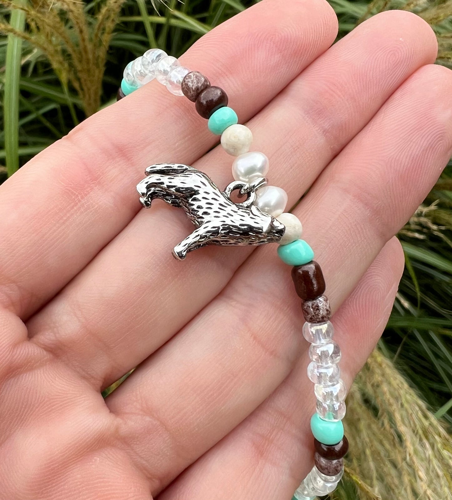 Handmade Silver Wolf Anklet/Bracelet