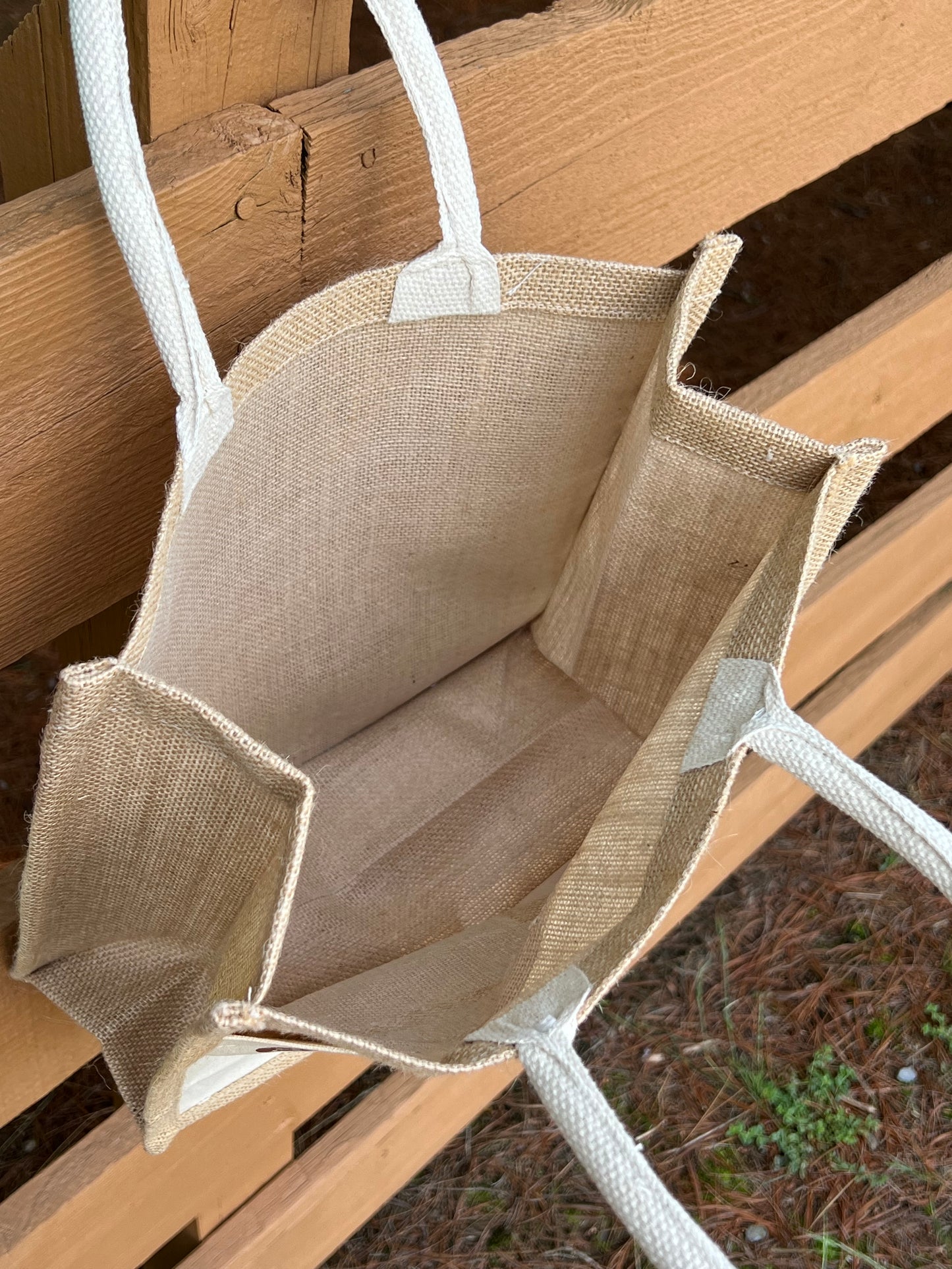 Floral Dog Lovers Jute & Canvas Tote