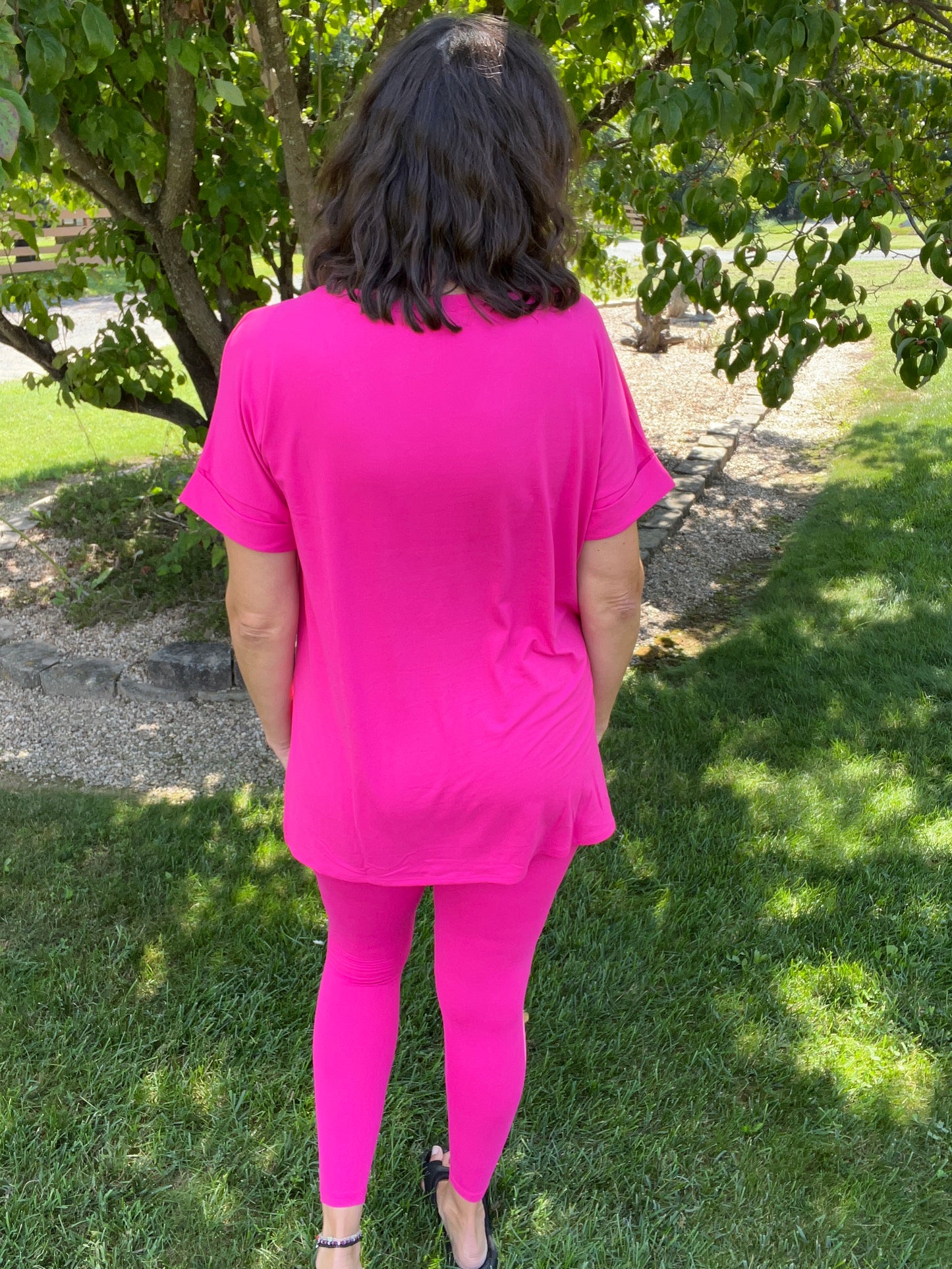 Zenana Hot Pink Top & Legging Set - Super Soft Microfiber