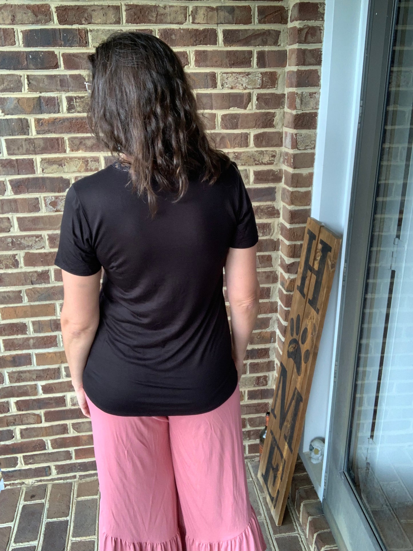 Lace Accented V-Neck Top