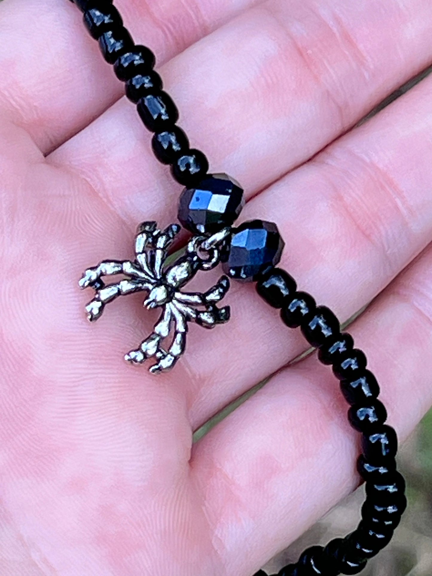 Handmade Spider Anklet - Medium - Cute for Halloween