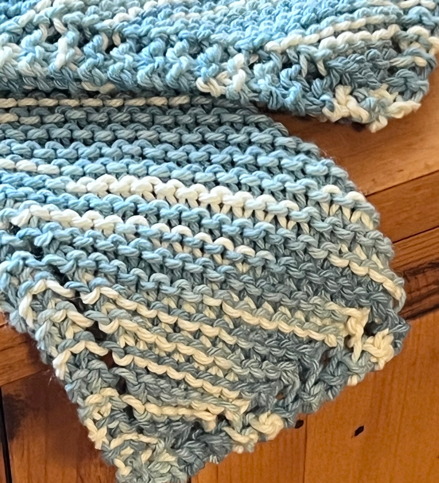 Blueberries & Cream 100% Cotton Hand Knit Dish Cloth