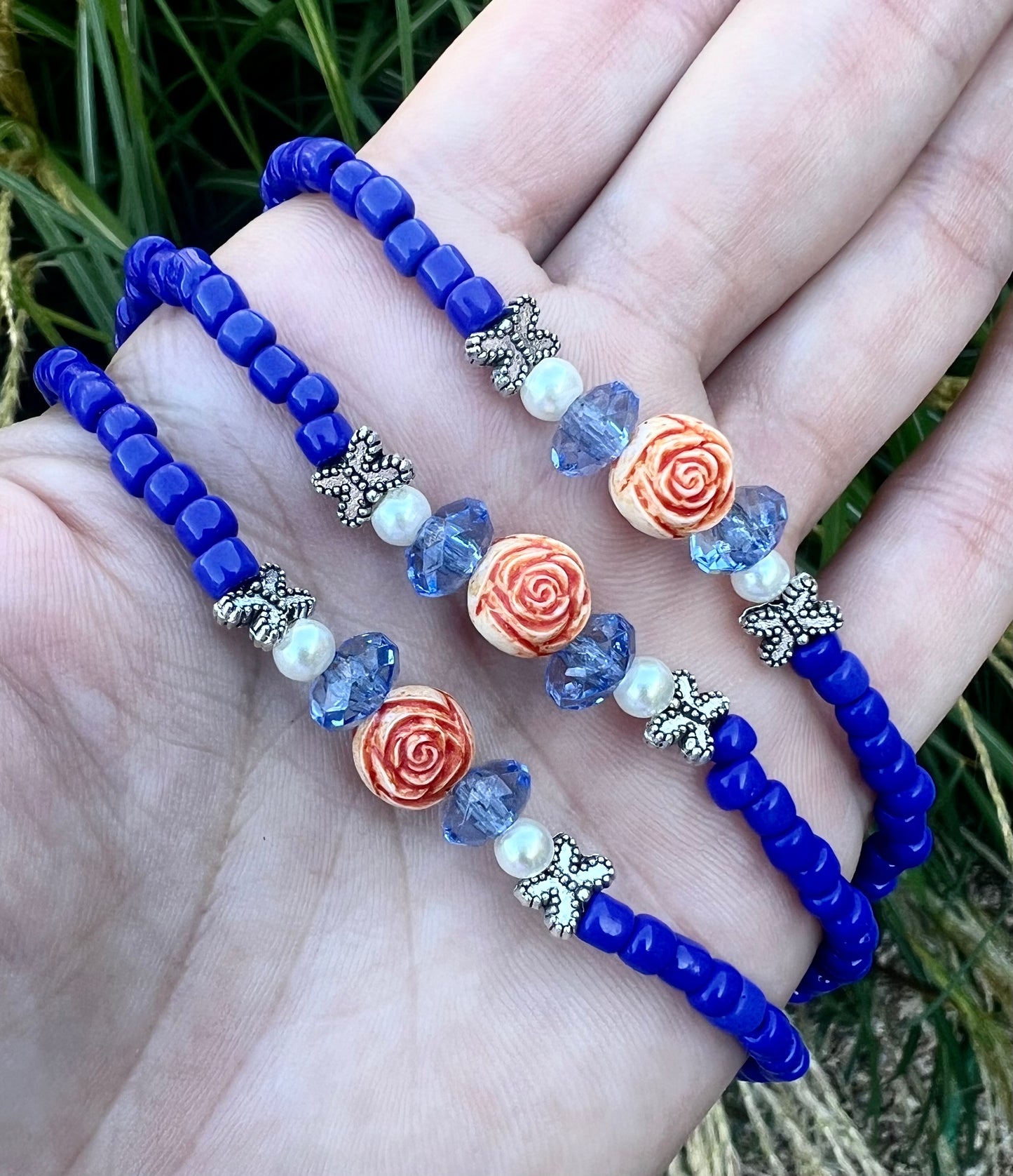 Handmade Rose & Butterfly Anklet/Bracelet