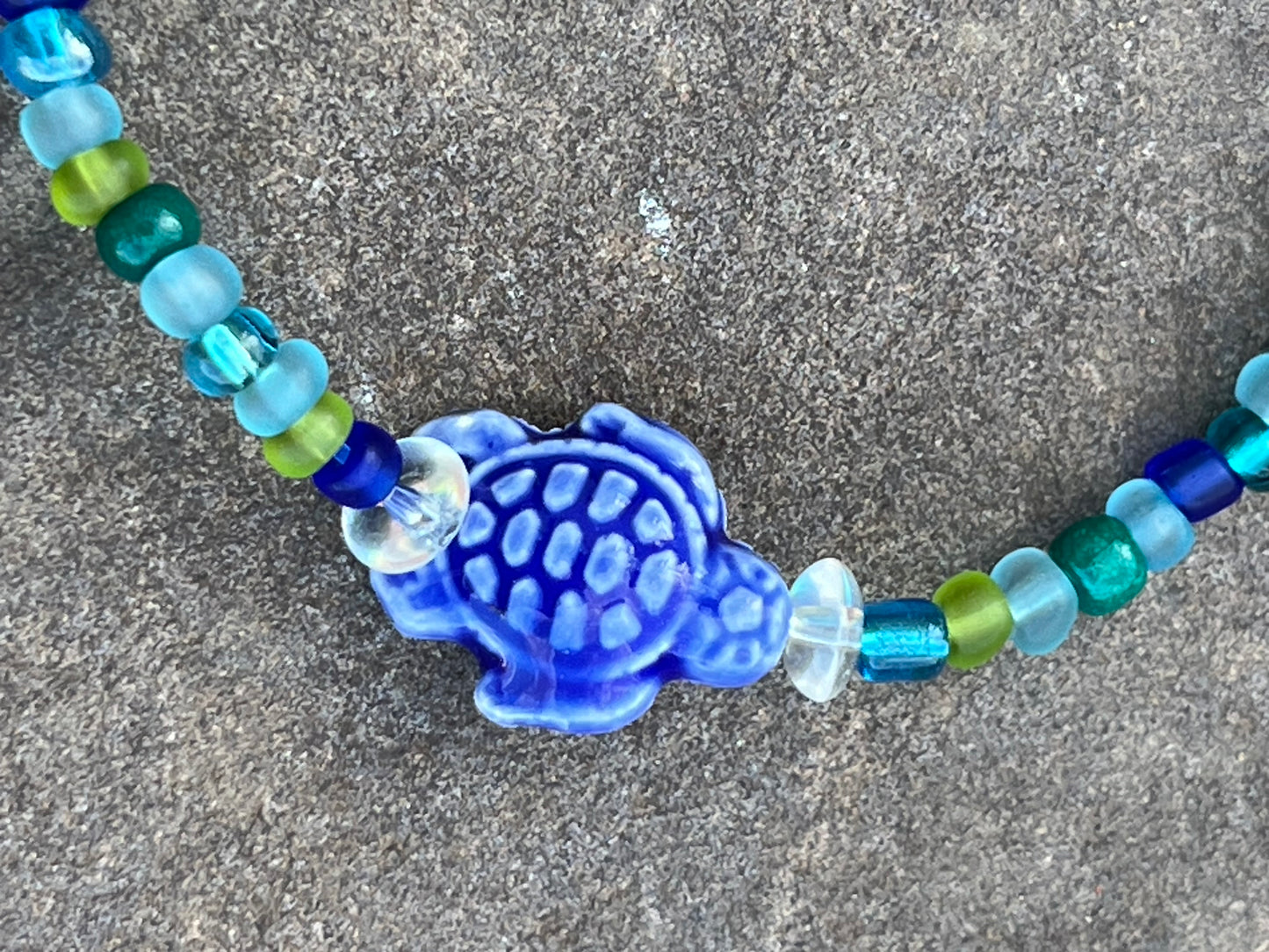 Handmade Ceramic Sea Turtle Anklet - Small