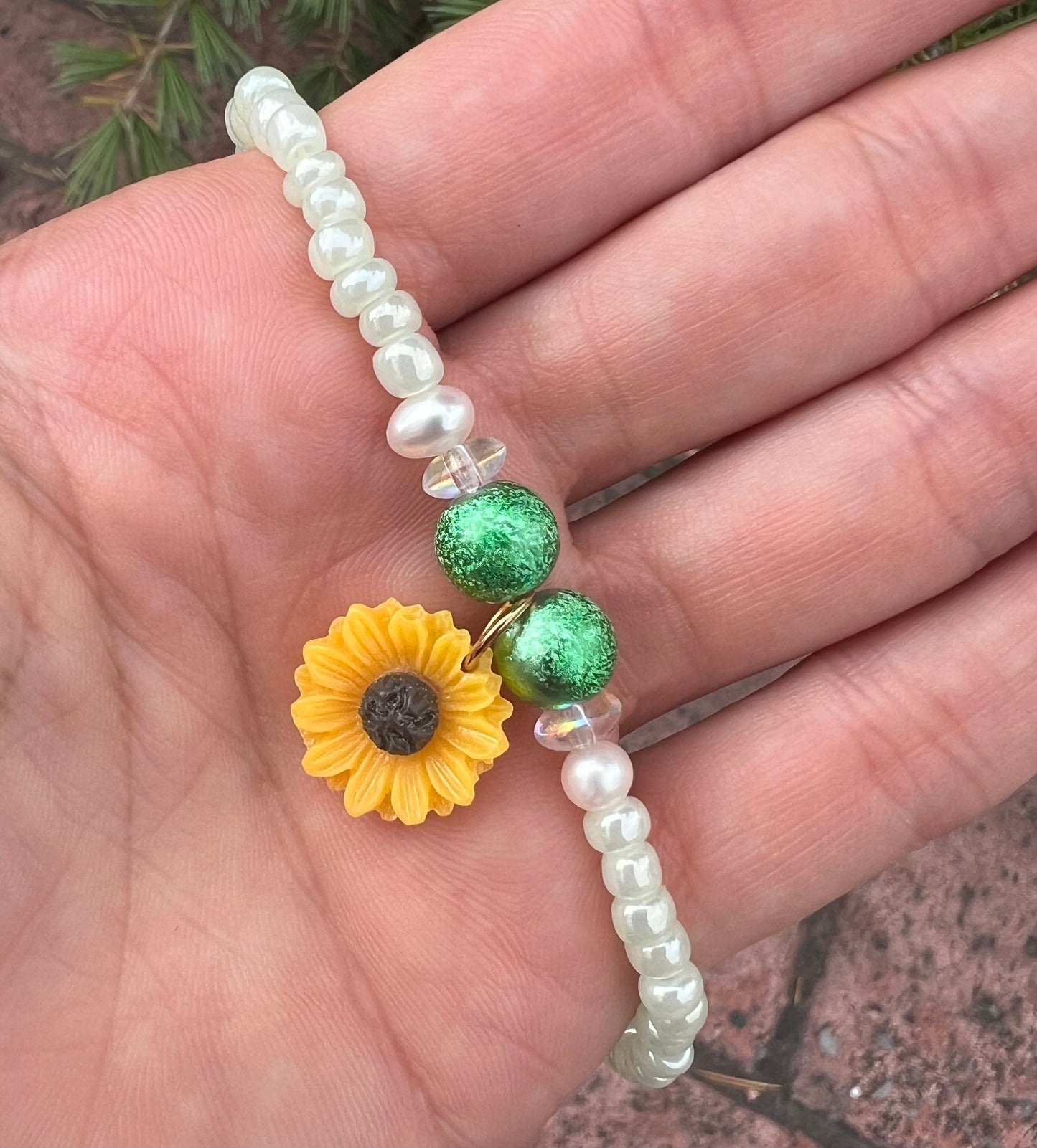 Handmade Sunflower Anklet/Bracelet - Small