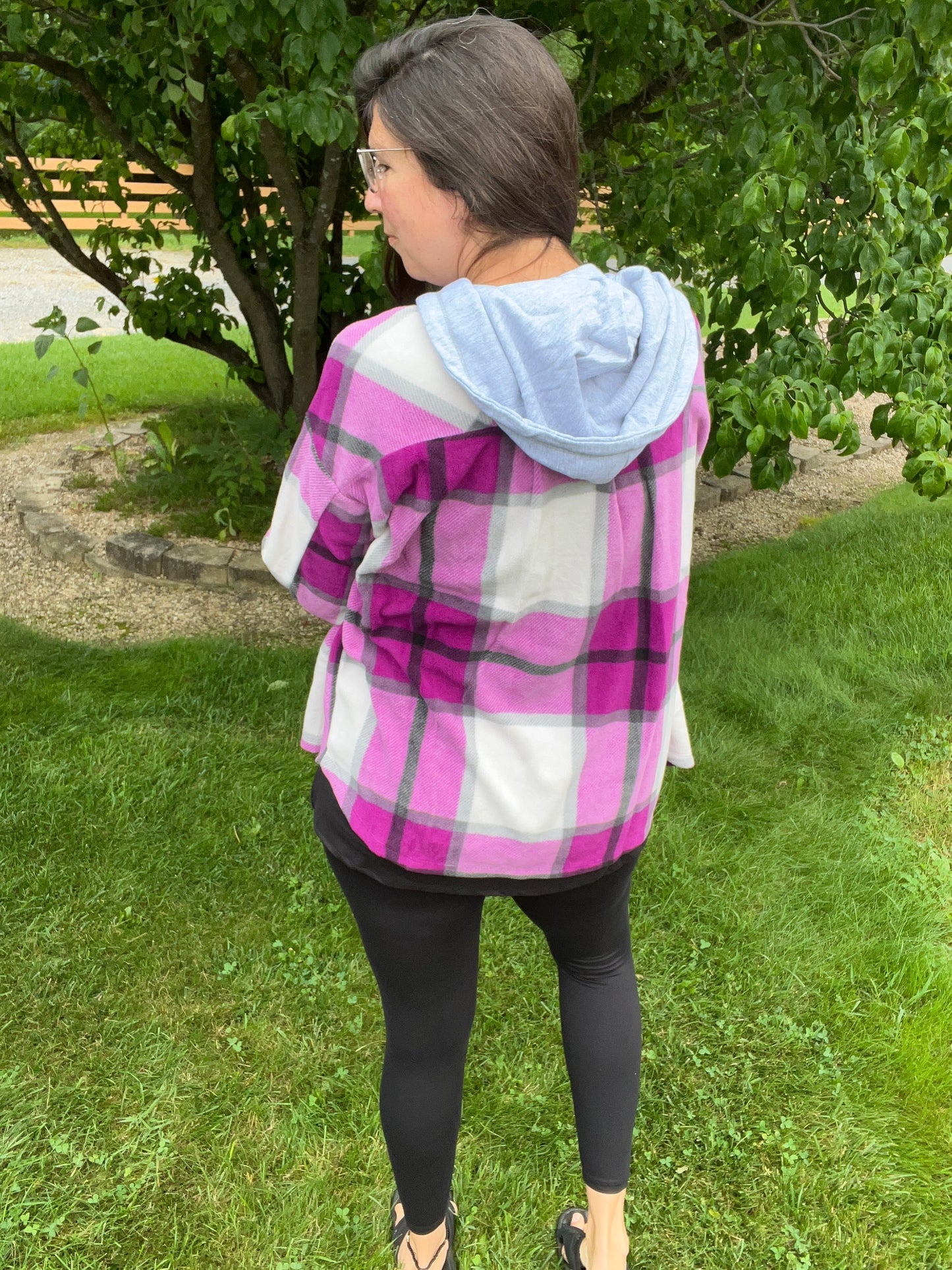 Zenana Orchid Plaid Shacket
