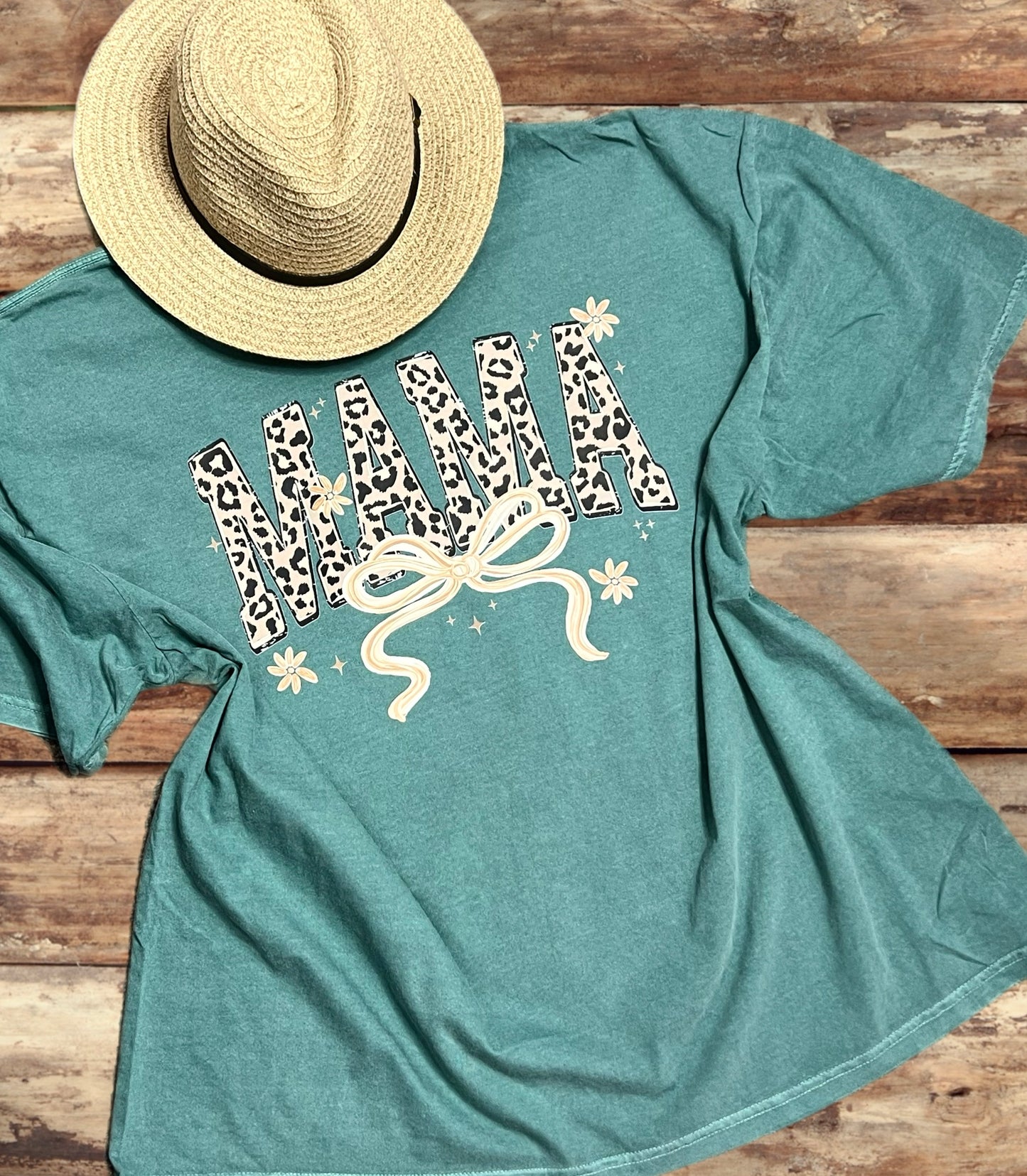 Leopard Mama w/ Bow Tee