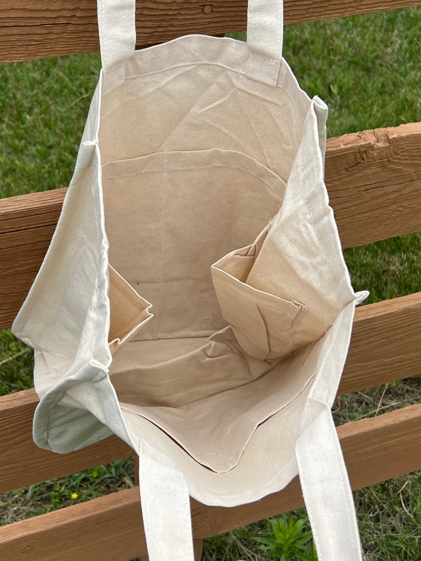 Chicken Lovers Rooster Floral Canvas Tote