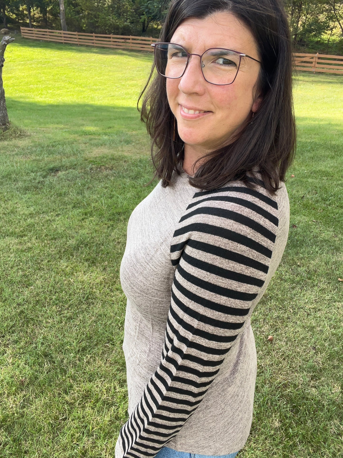 Striped Raglan Long Sleeve Shirt