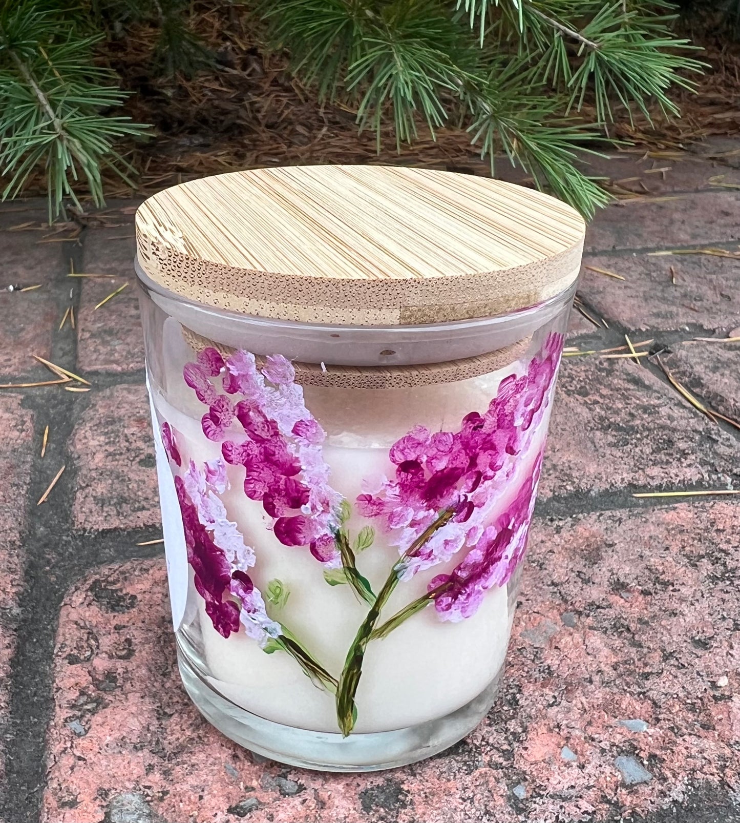 Lilac Hand Painted Soy Candle