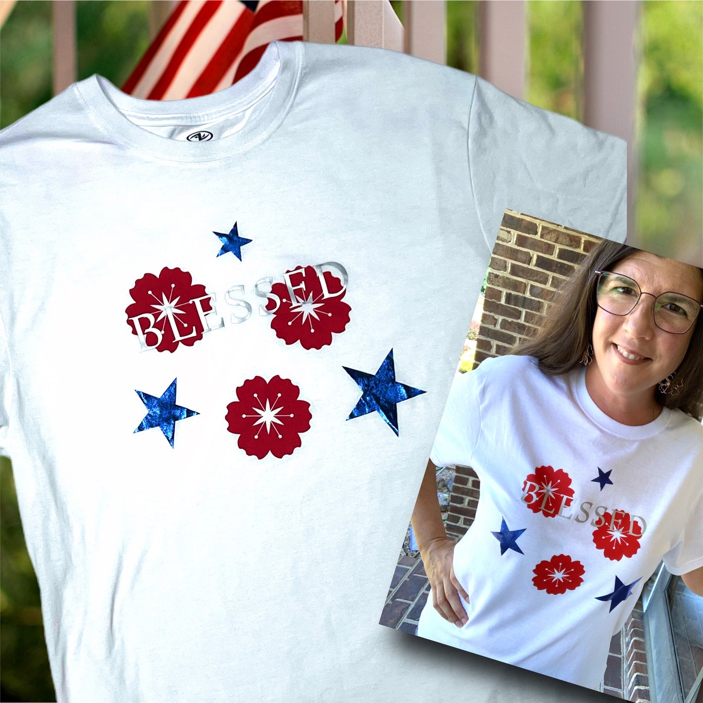 Blessed Patriotic Tee - Made in the Boutique - Medium Unisex