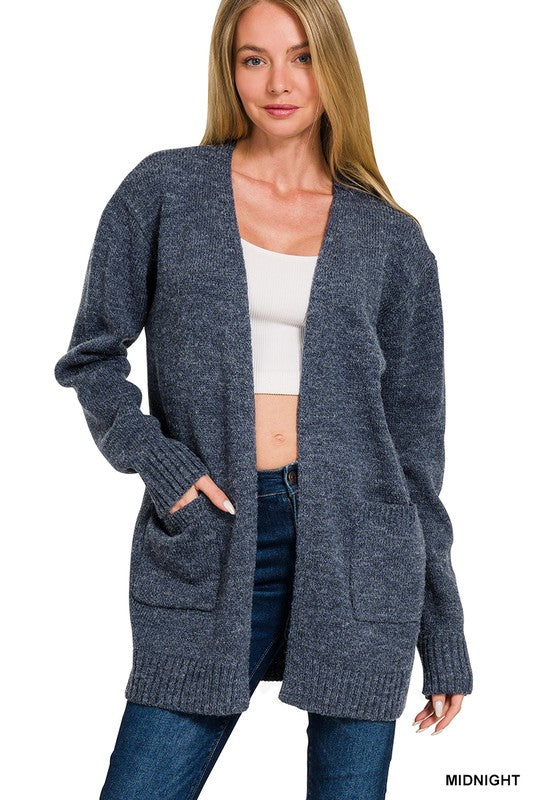 Zenana Midnight Blue Cozy Cardigan