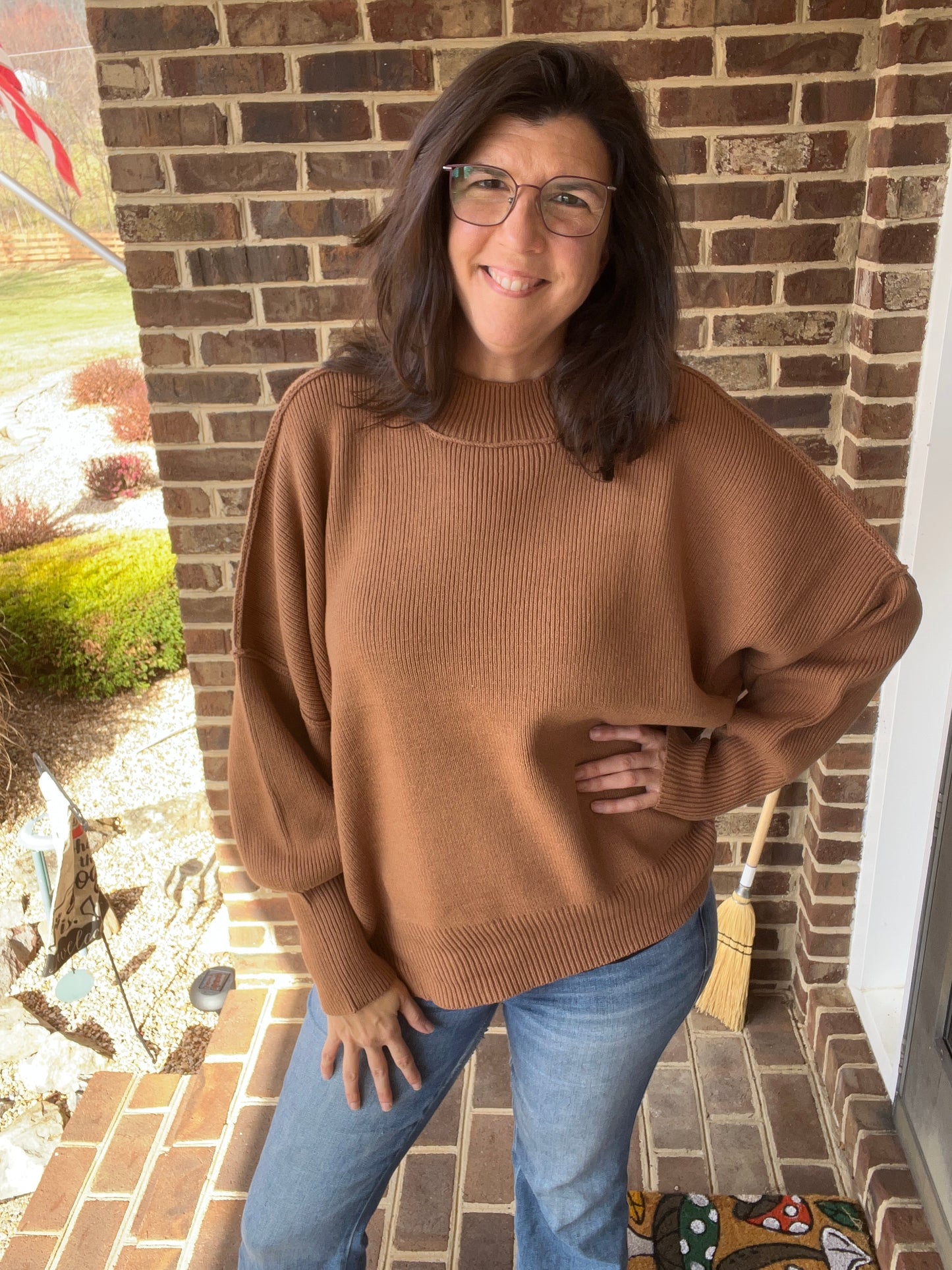 Zenana Oversized Cozy Cotton Blend Sweater