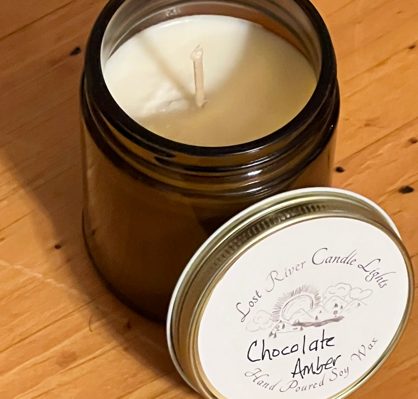 Chocolate Amber Scented Soy Candle