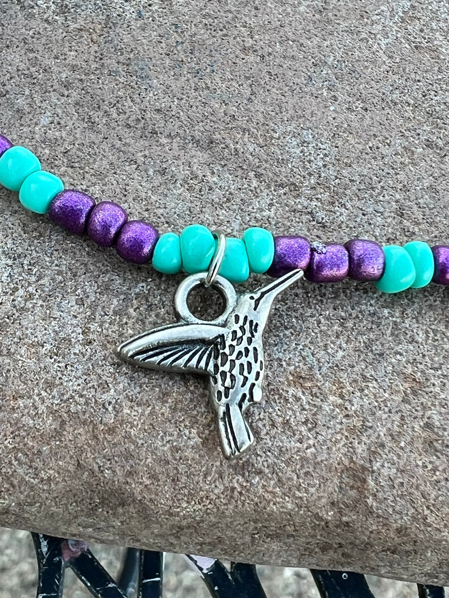 Handmade Hummingbird Anklet - Medium
